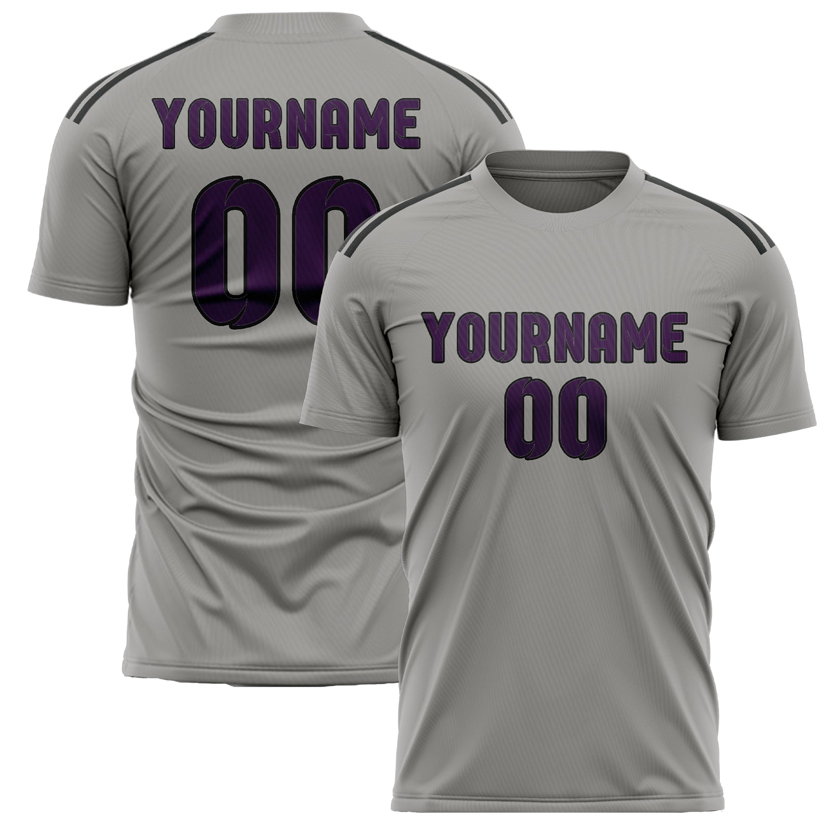 Maillot de football personnalisé gris et violet