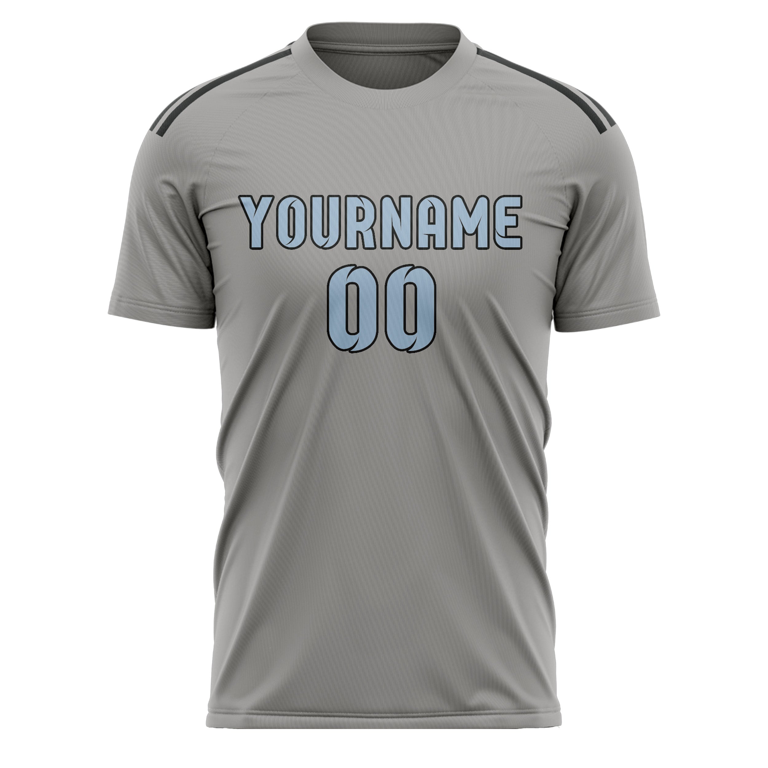 Maillot de football personnalisé gris et bleu clair