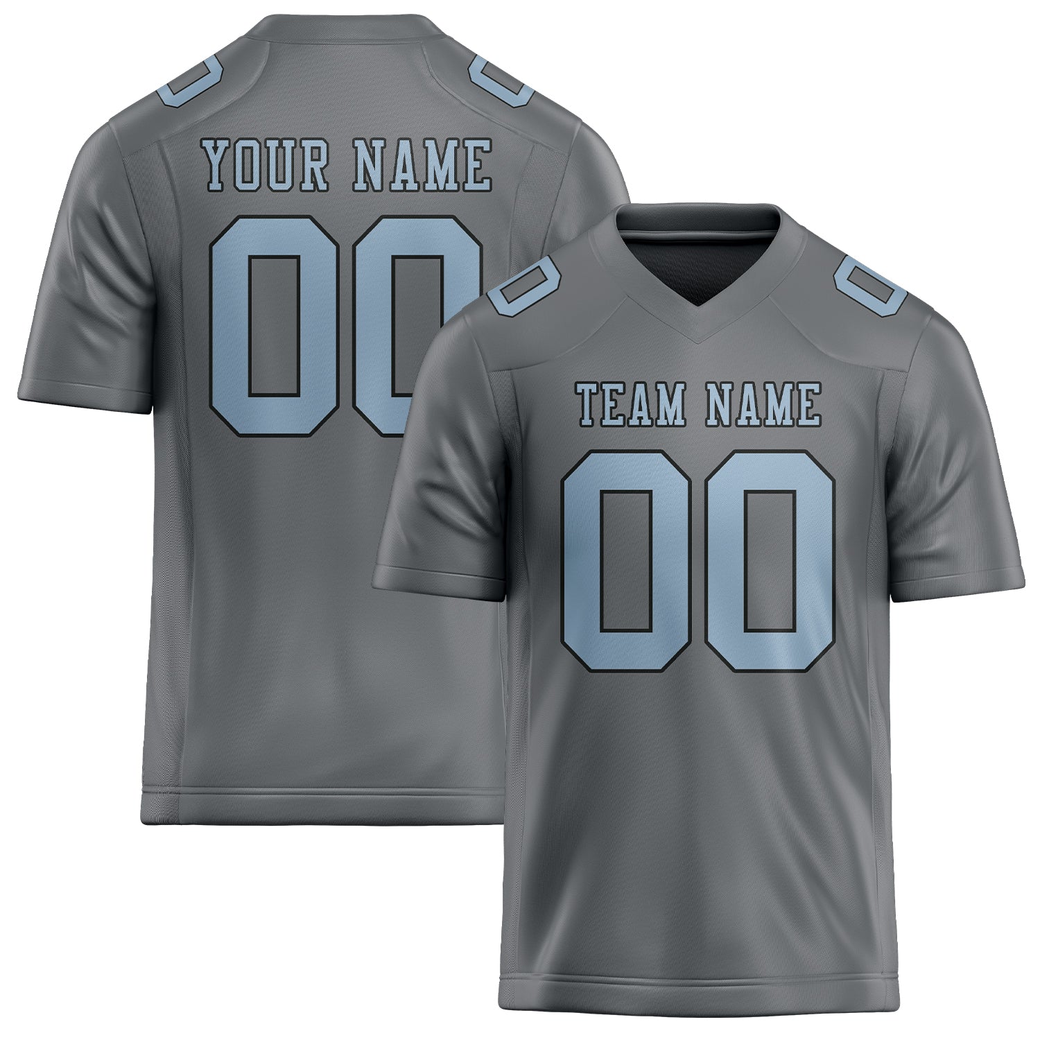 Maillot de football personnalisé gris et bleu clair