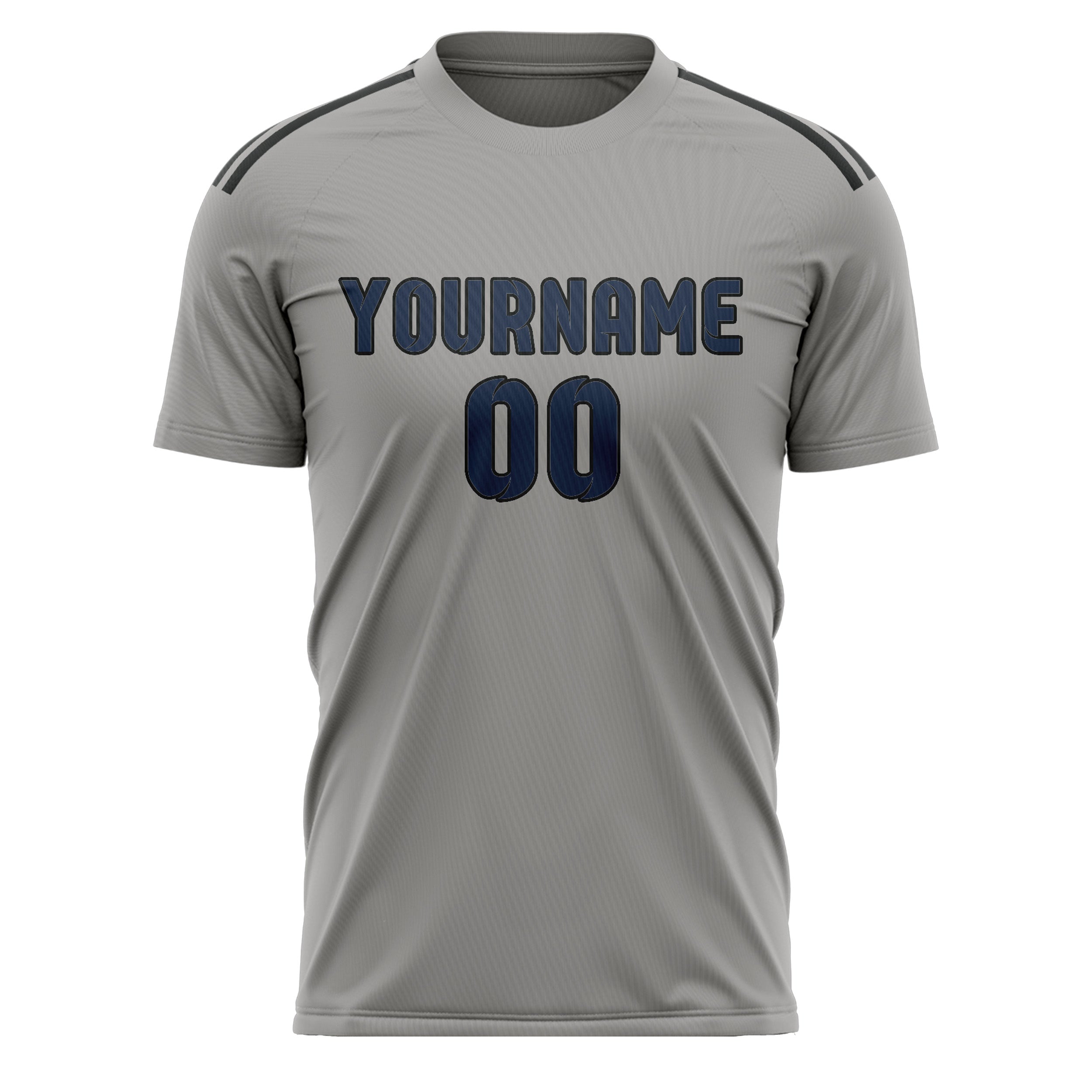 Maillot de football personnalisé gris et bleu