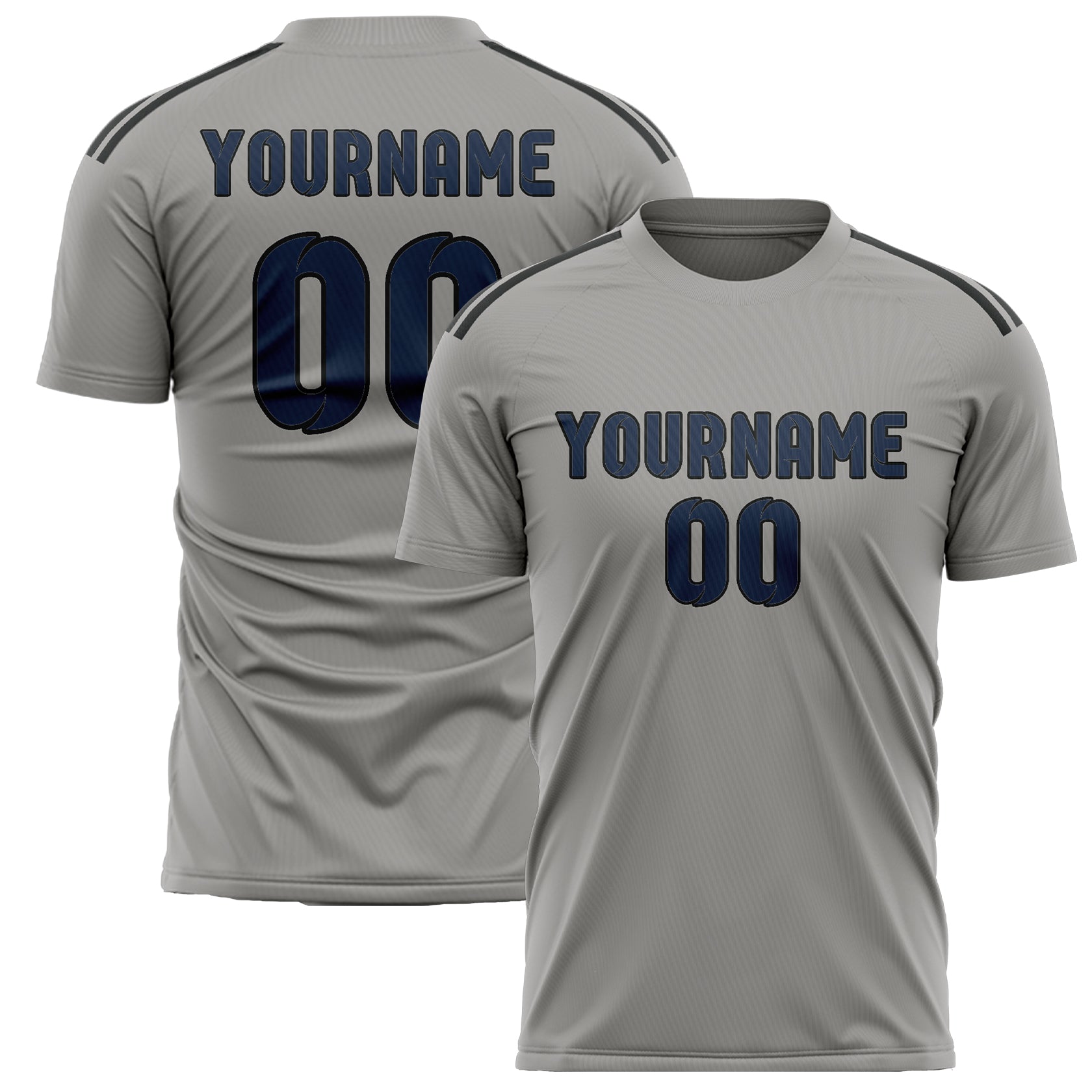 Maillot de football personnalisé gris et bleu
