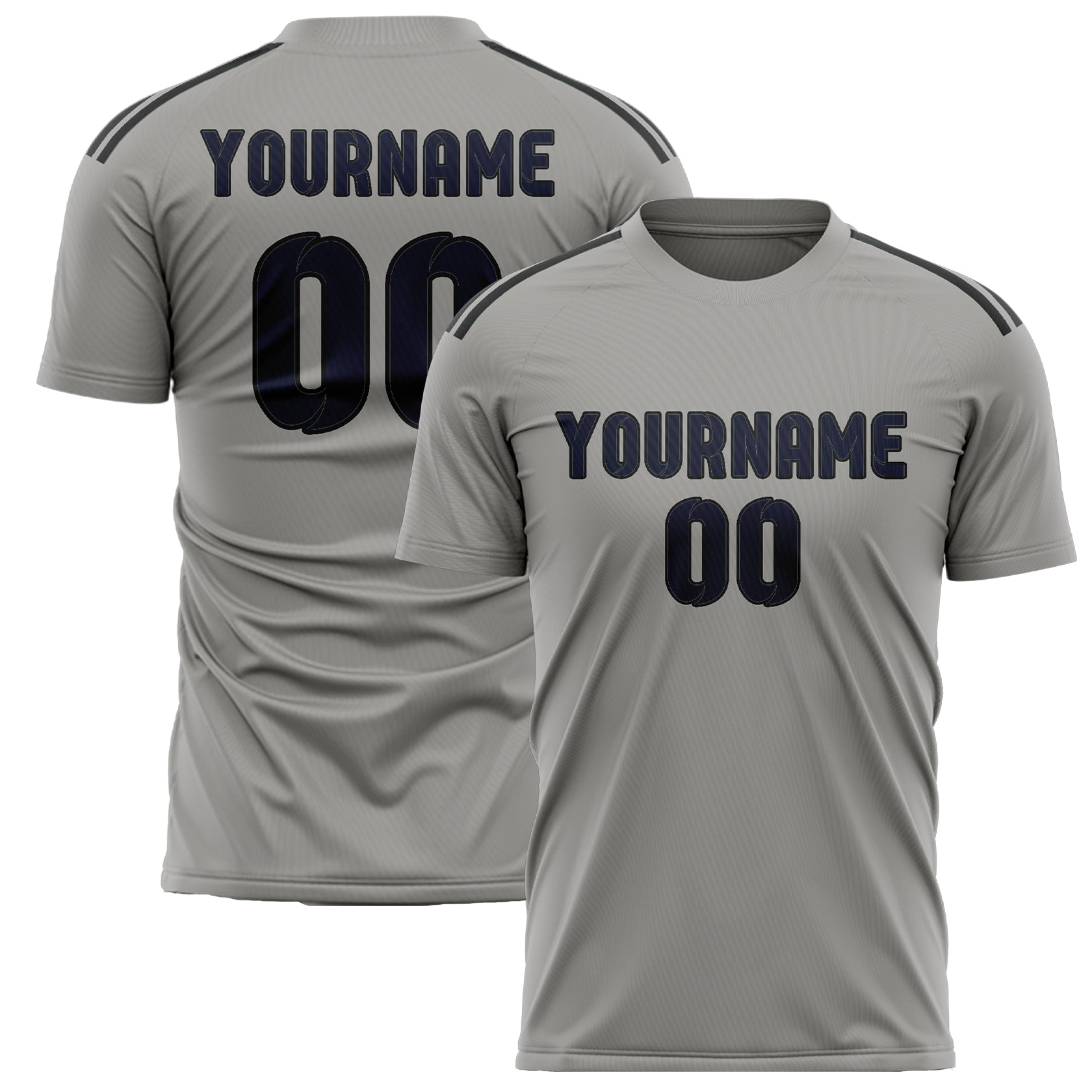 Maillot de football personnalisé gris marine