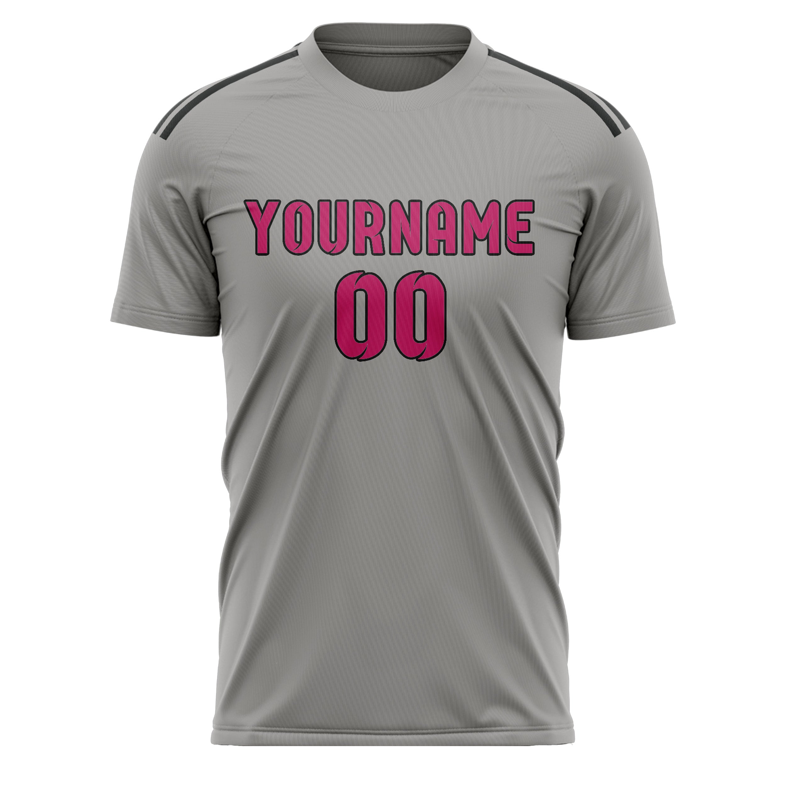 Maillot de football personnalisé gris et rose