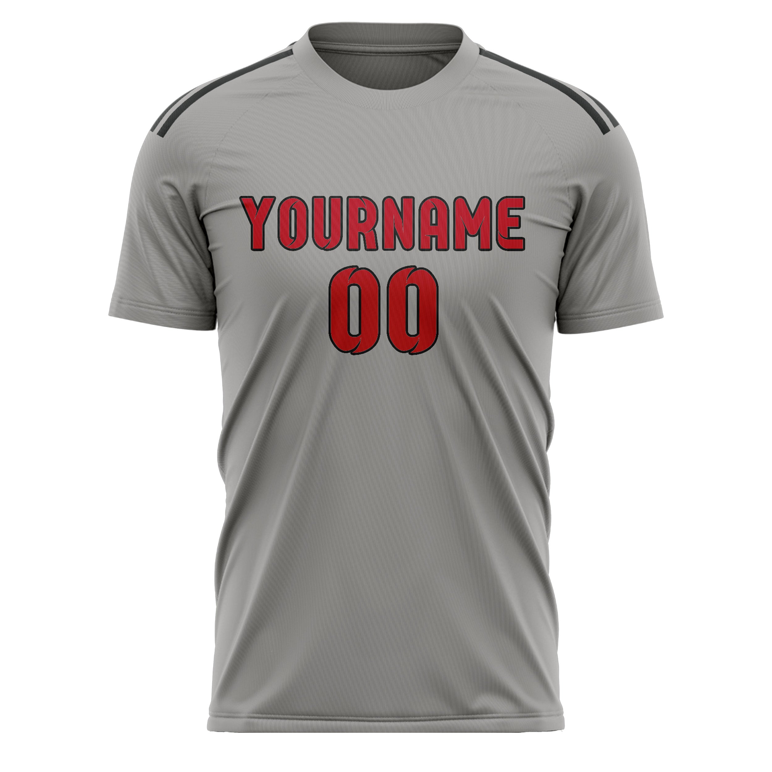 Maillot de football personnalisé gris et rouge
