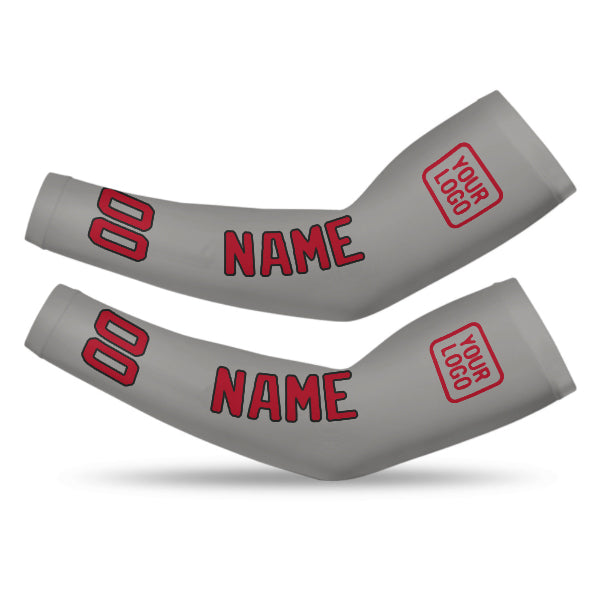 Manchon personnalisé gris et rouge