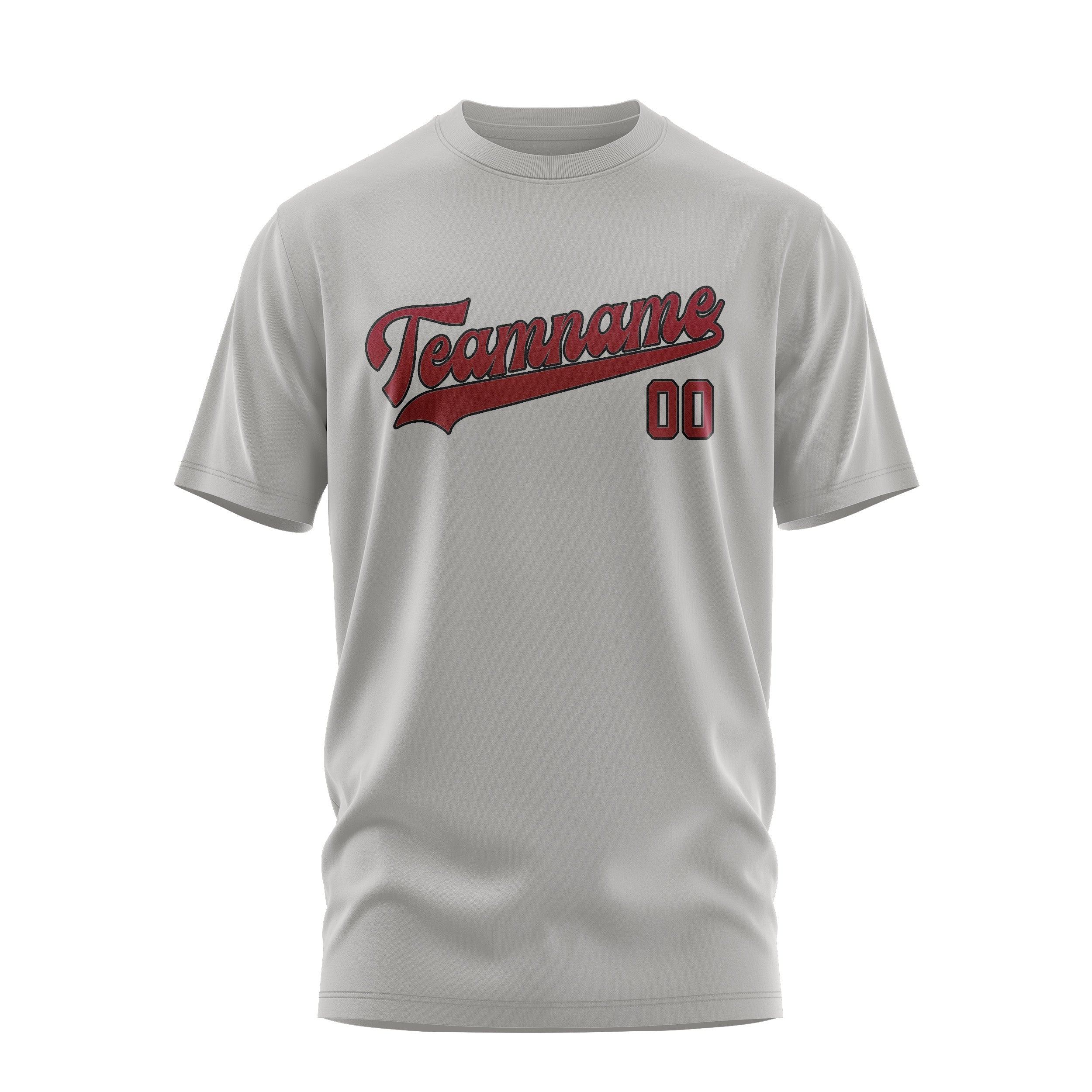 T-shirt personnalisé gris cramoisi rouge