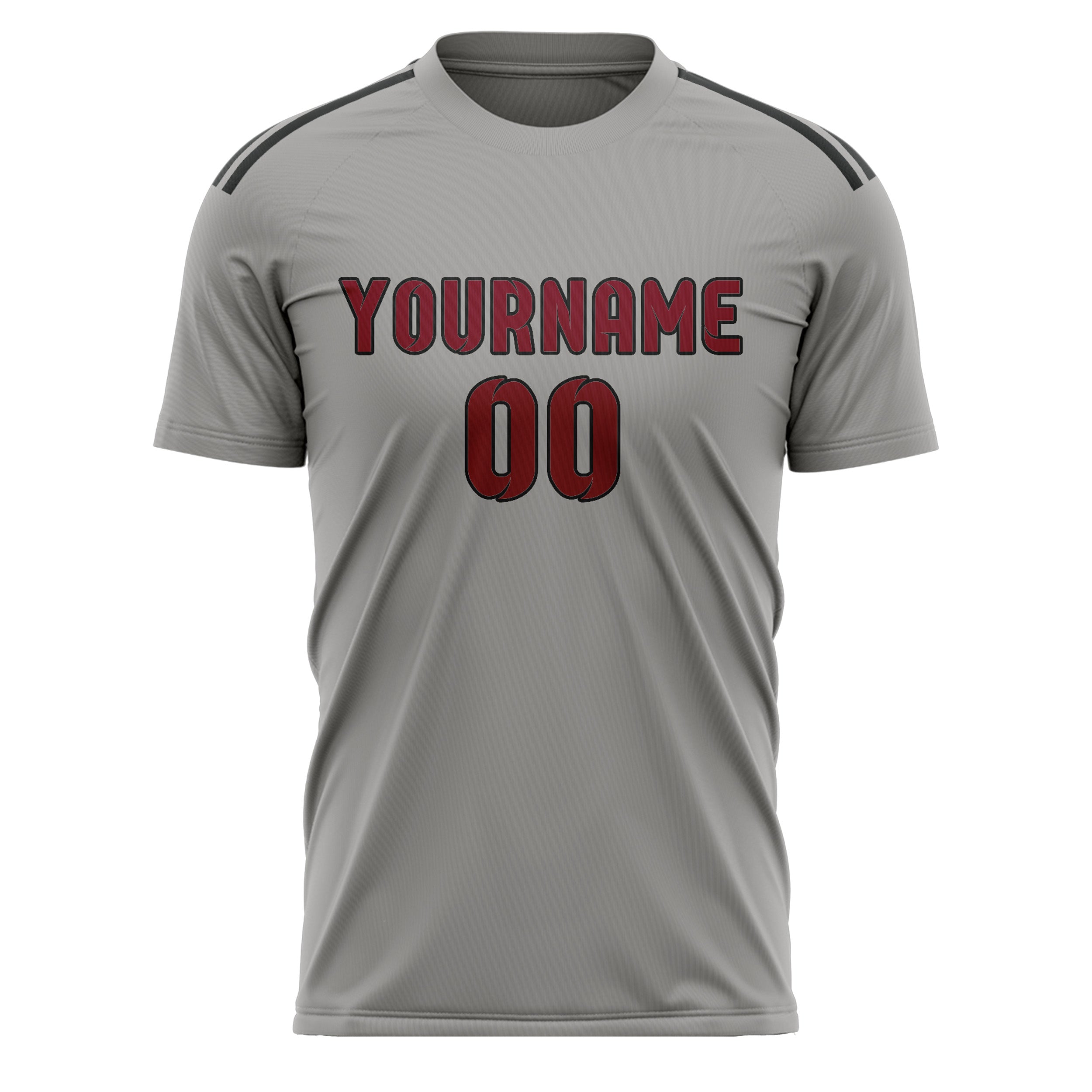 Maillot de football personnalisé gris cramoisi rouge