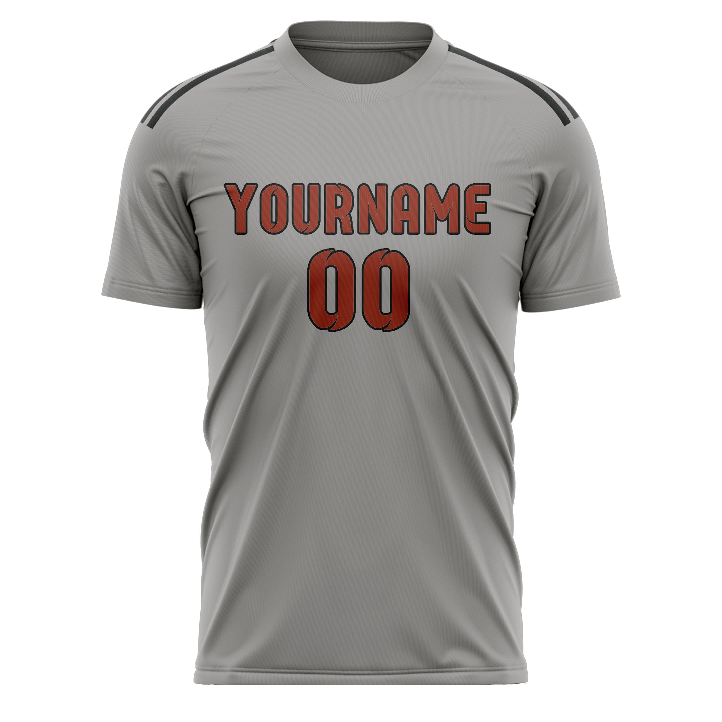 Maillot de football personnalisé gris corail et rouge