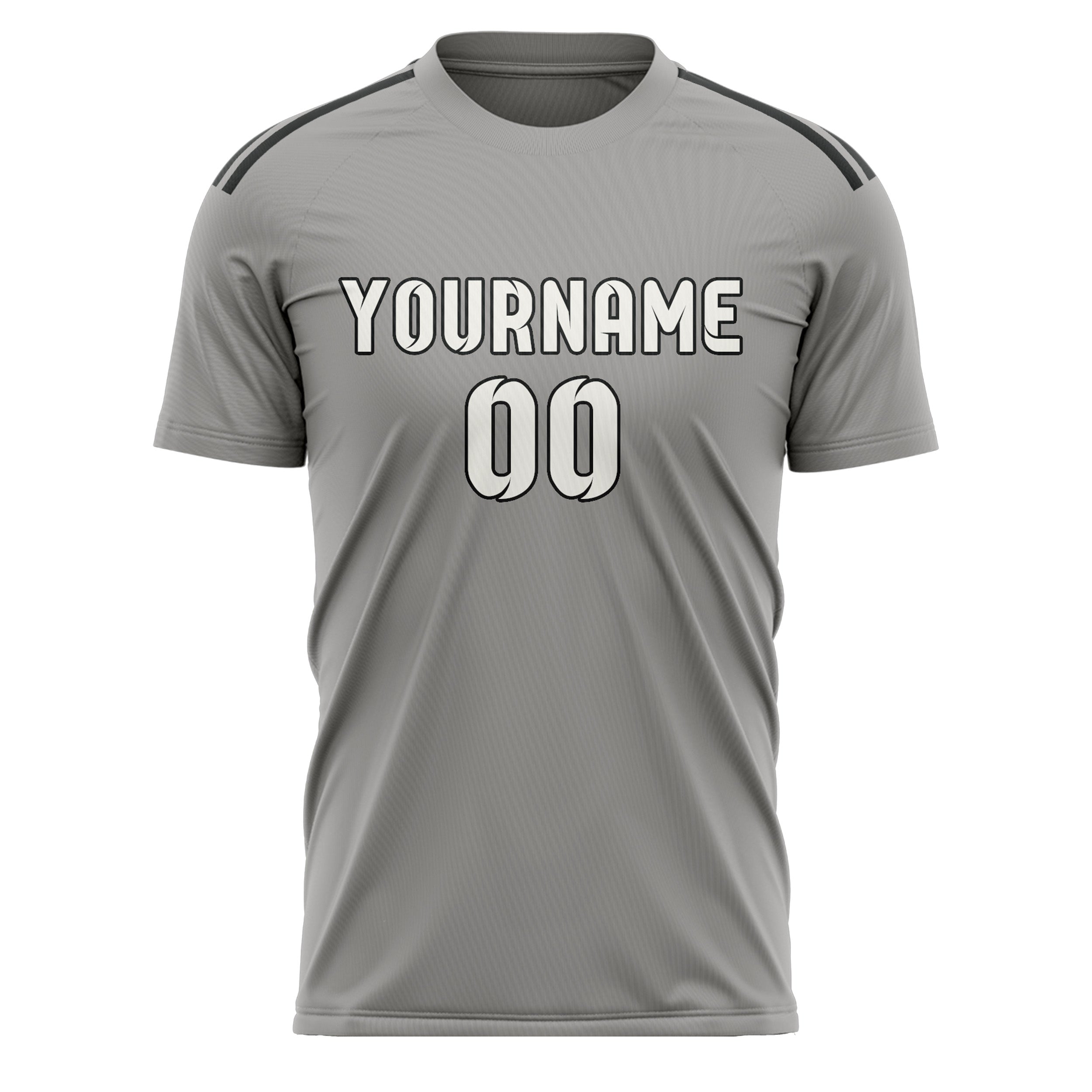 Maillot de football personnalisé gris et blanc