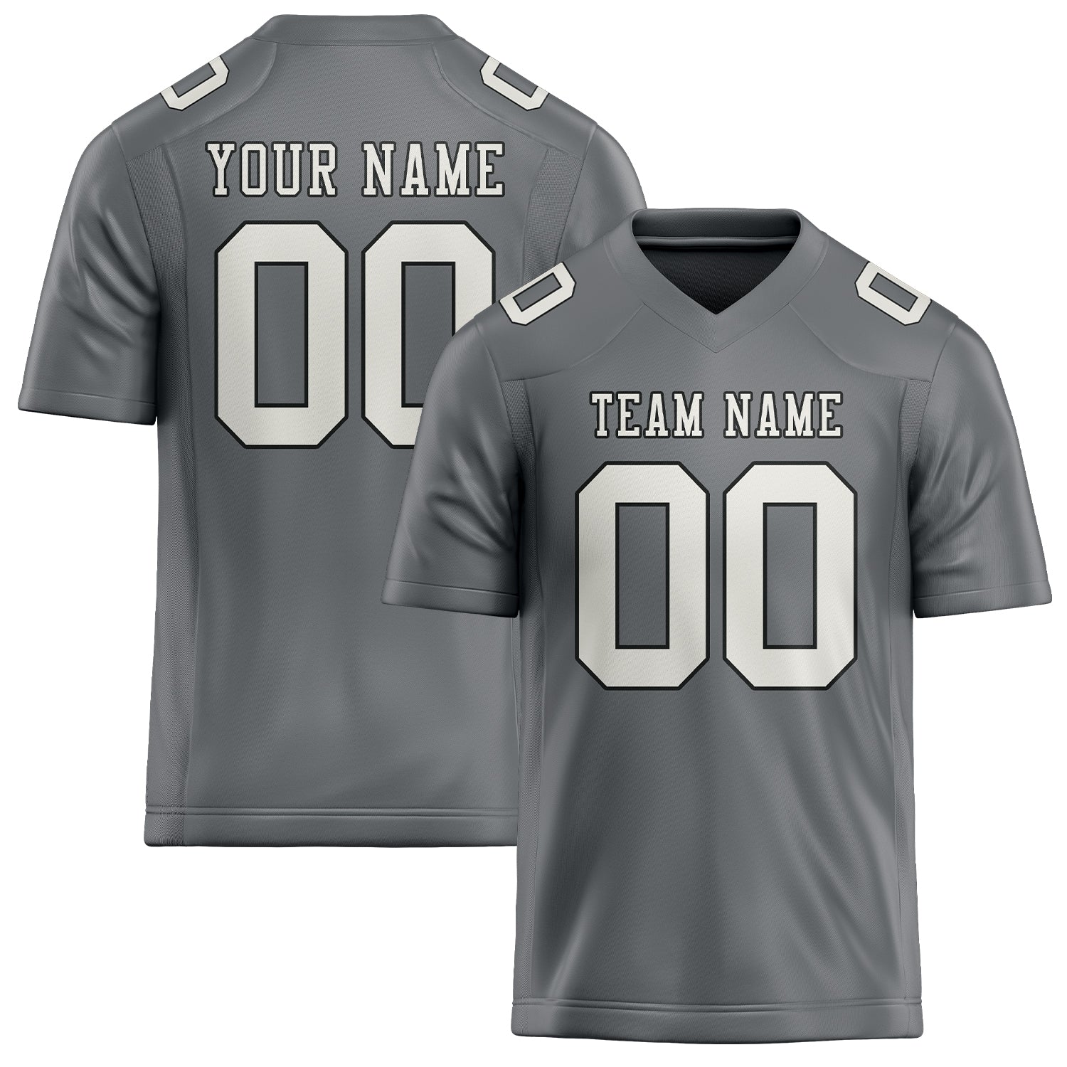 Maillot de football personnalisé gris et blanc