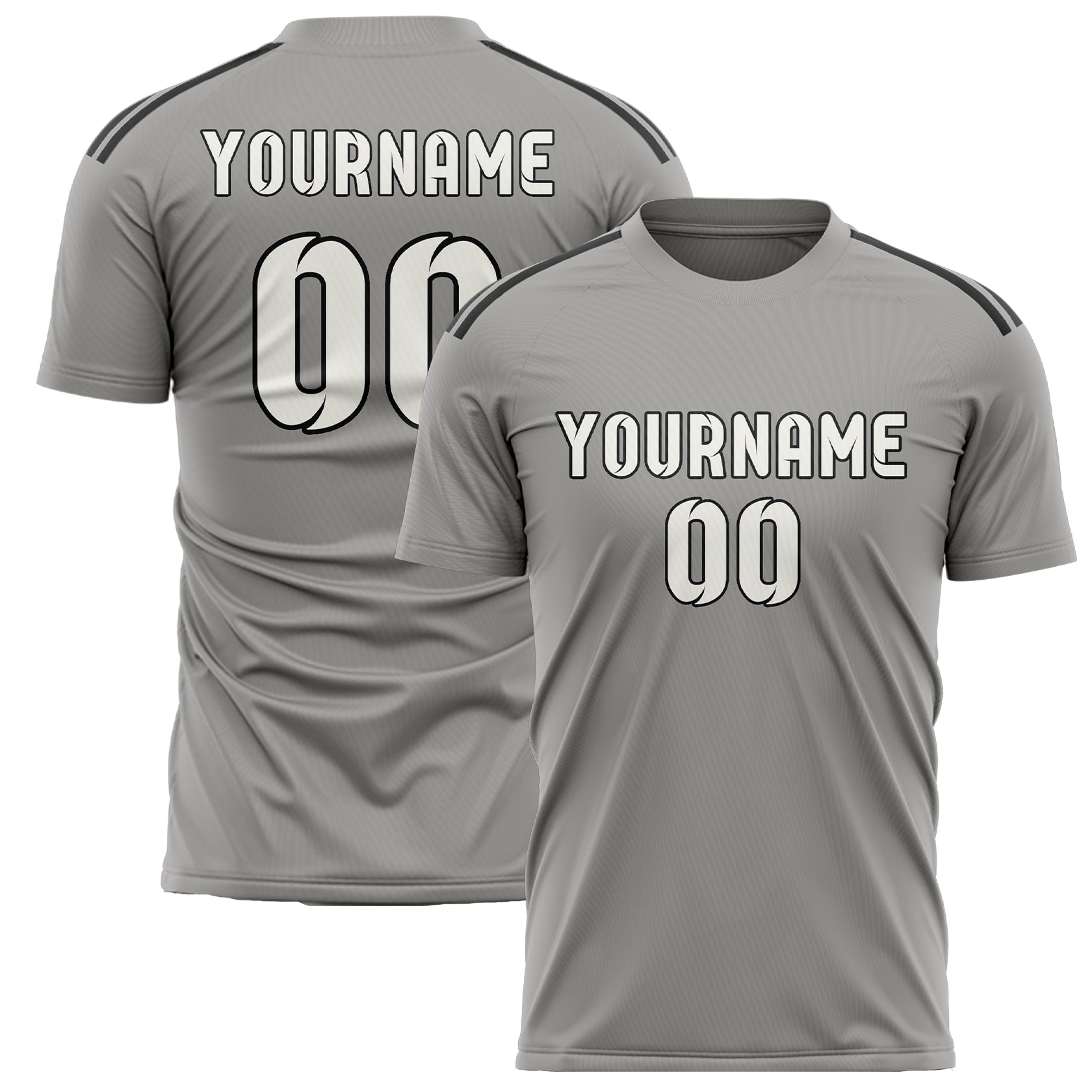 Maillot de football personnalisé gris et blanc