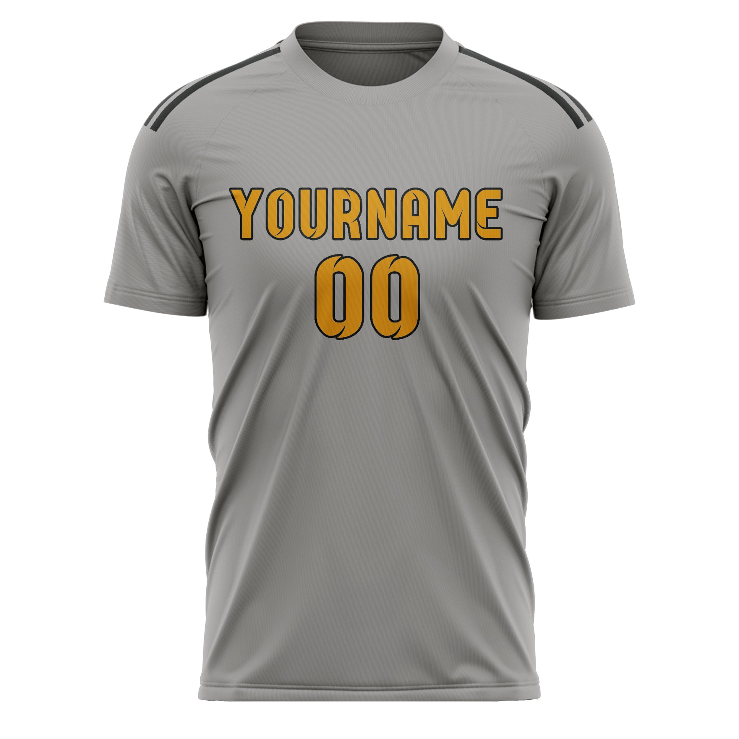 Maillot de football personnalisé gris et jaune