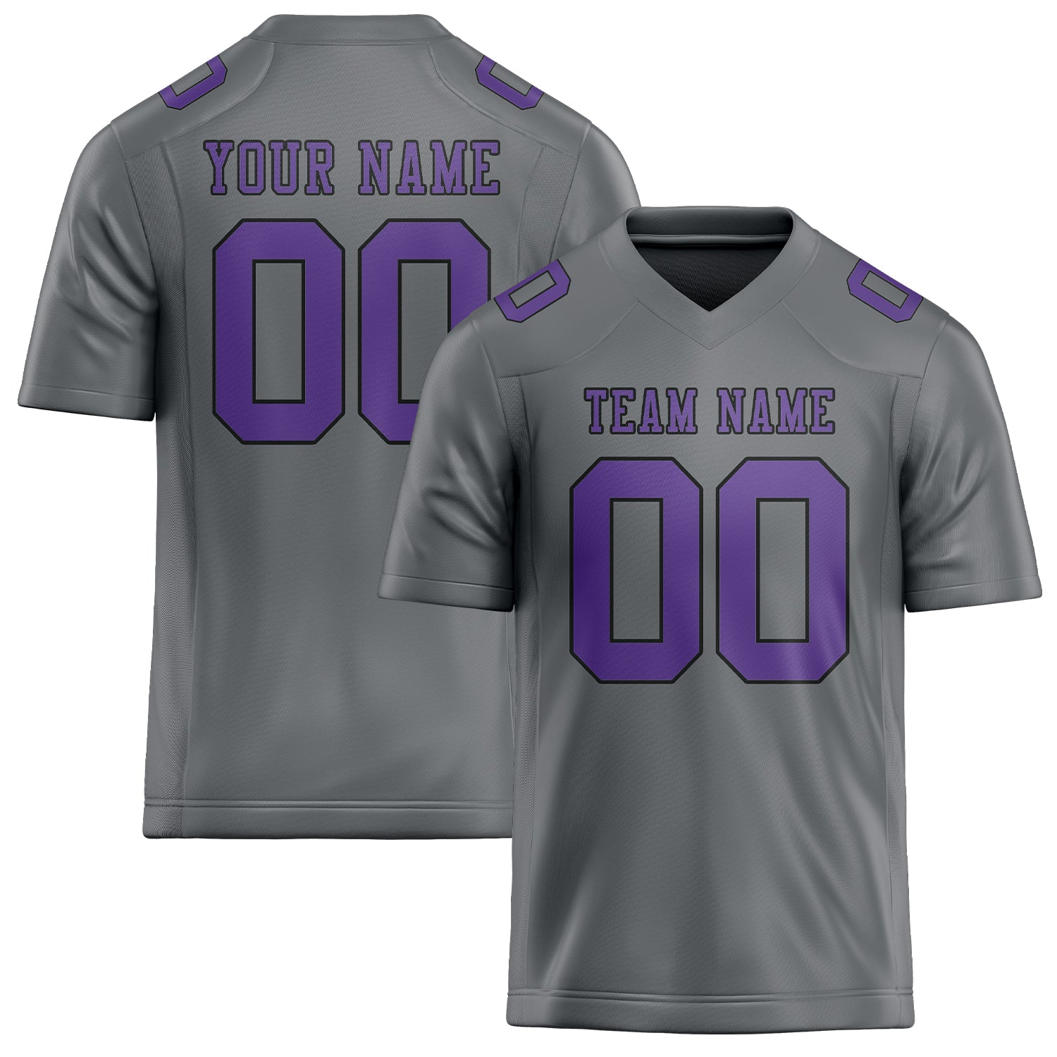 Maillot de football personnalisé gris clair et violet