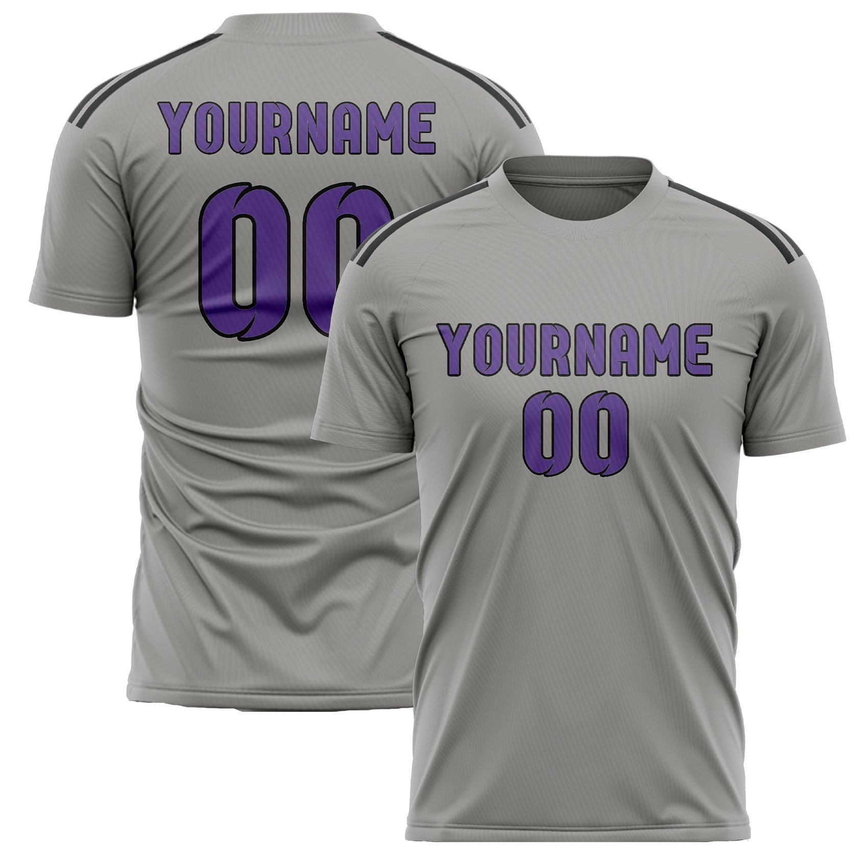 Maillot de football personnalisé gris clair/violet clair