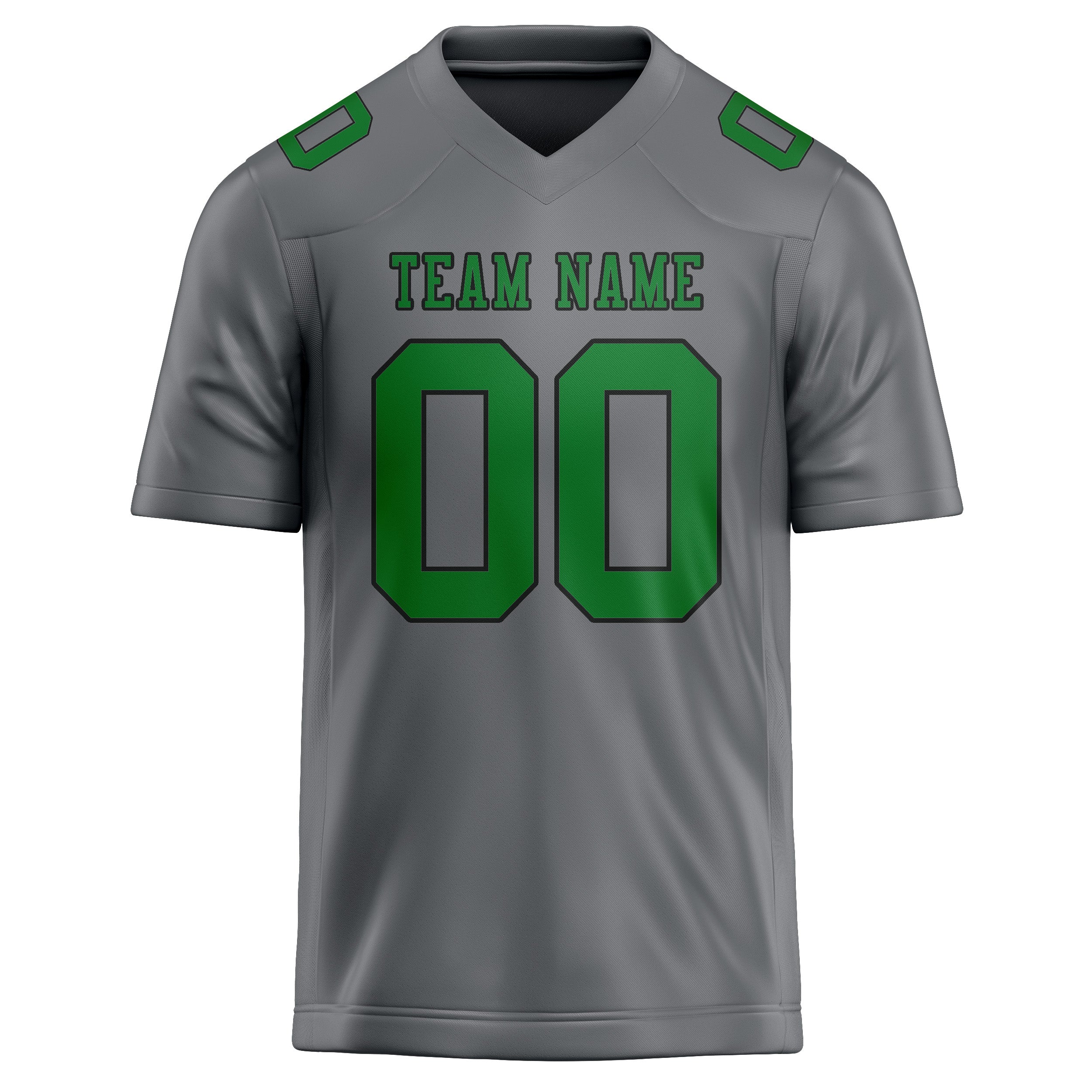 Maillot de football personnalisé gris et vert émeraude
