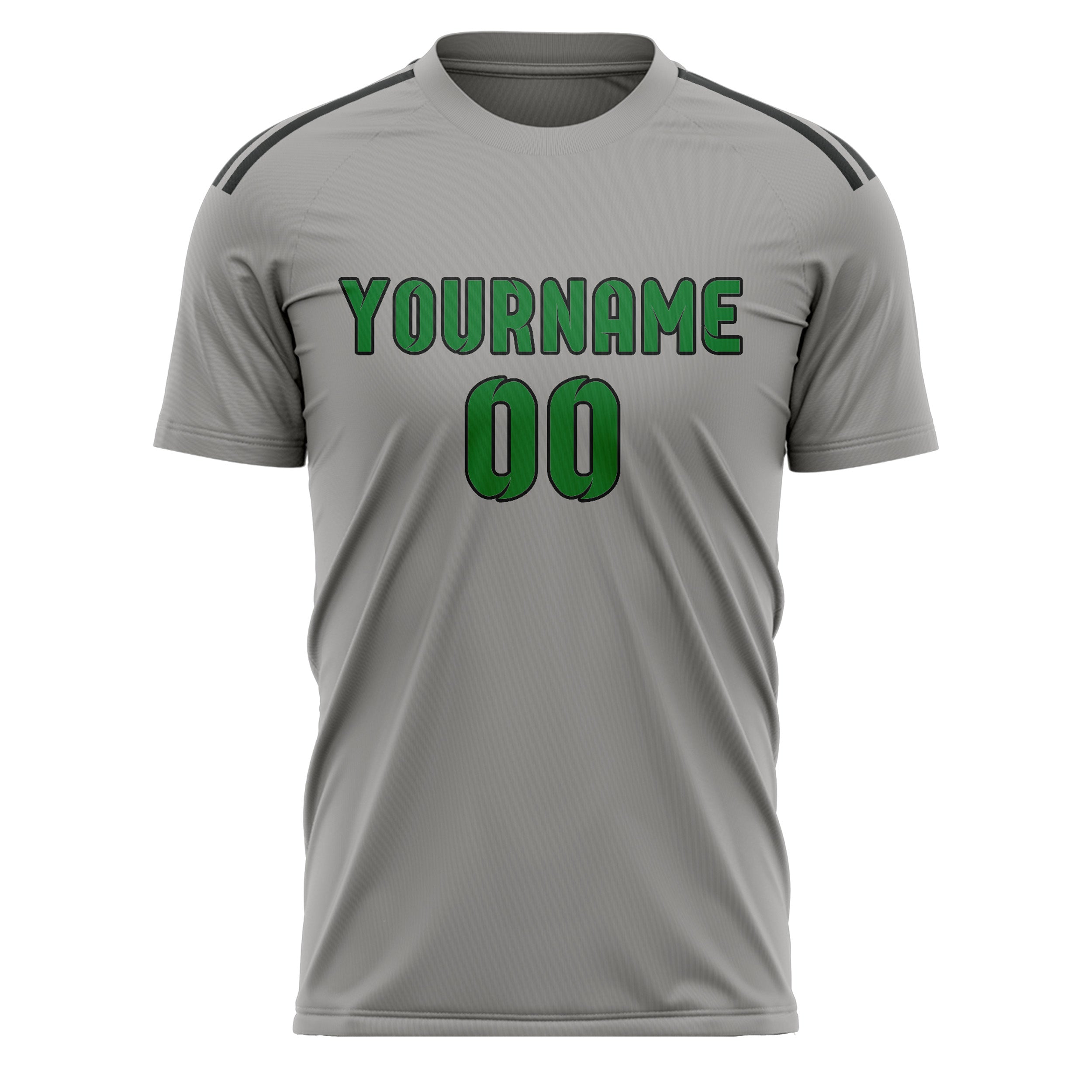 Maillot de football personnalisé gris et vert émeraude