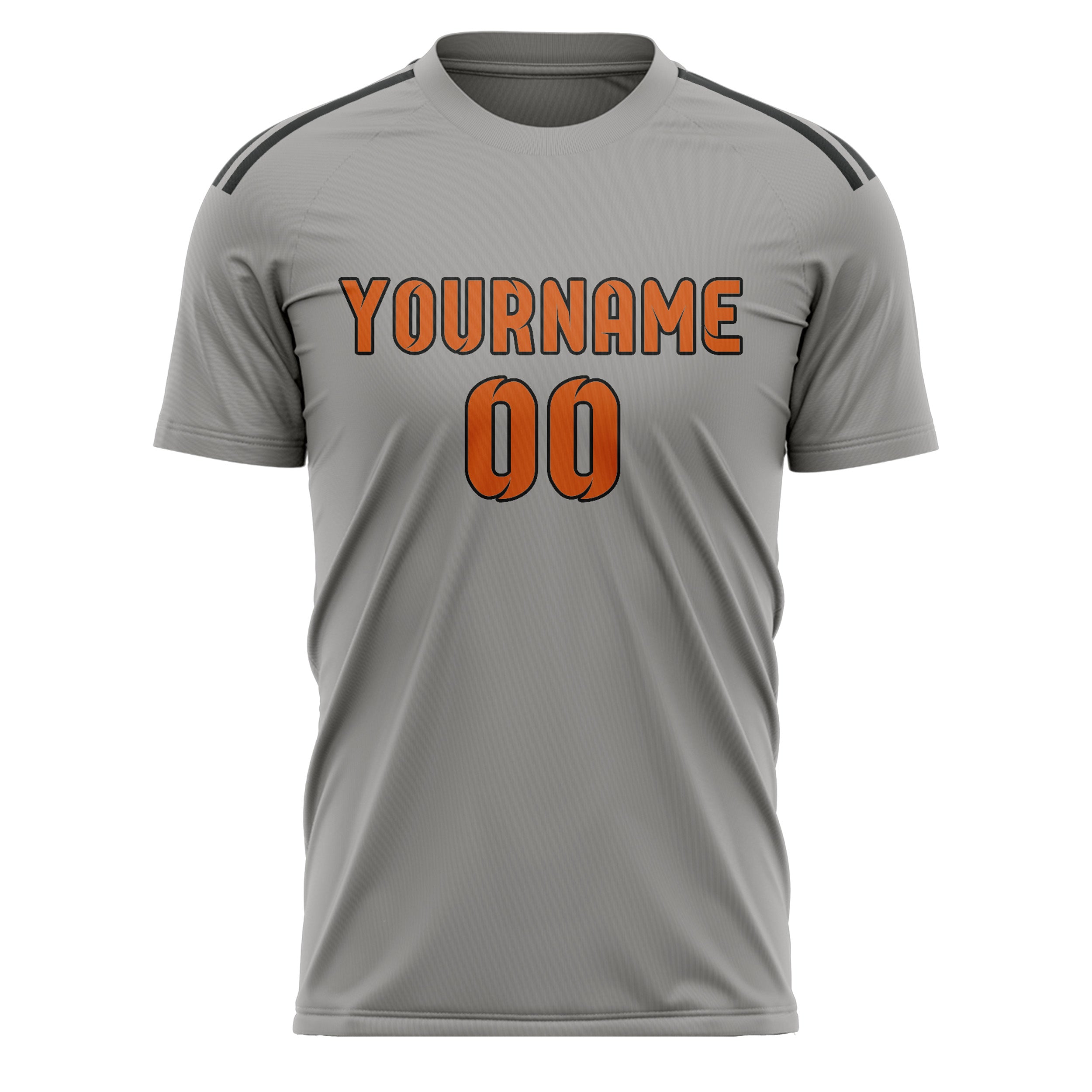 Maillot de football personnalisé gris et orange