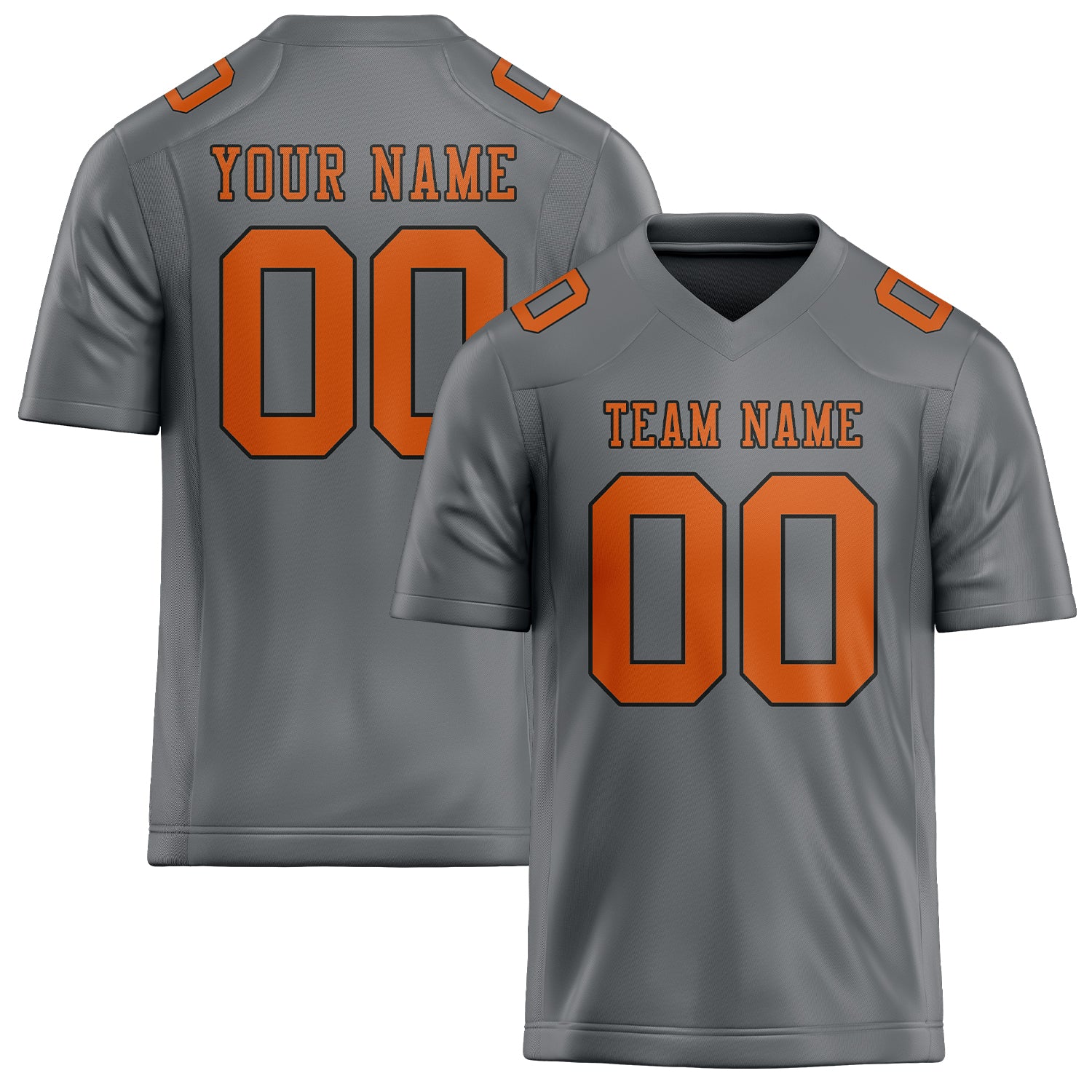 Maillot de football personnalisé gris et orange