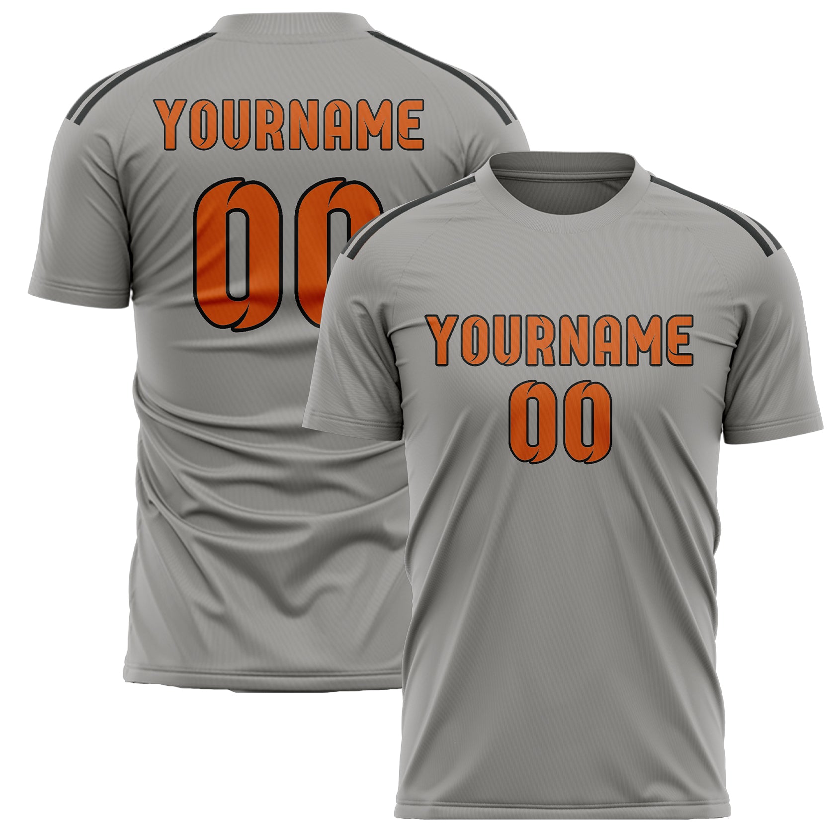 Maillot de football personnalisé gris et orange