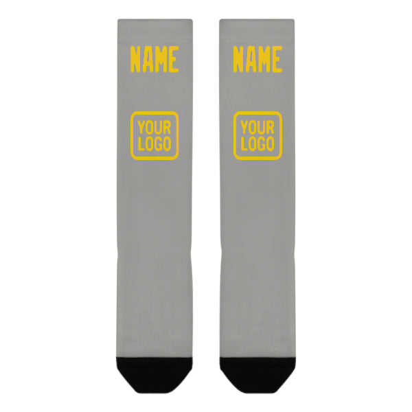 Chaussettes hautes personnalisées gris et or