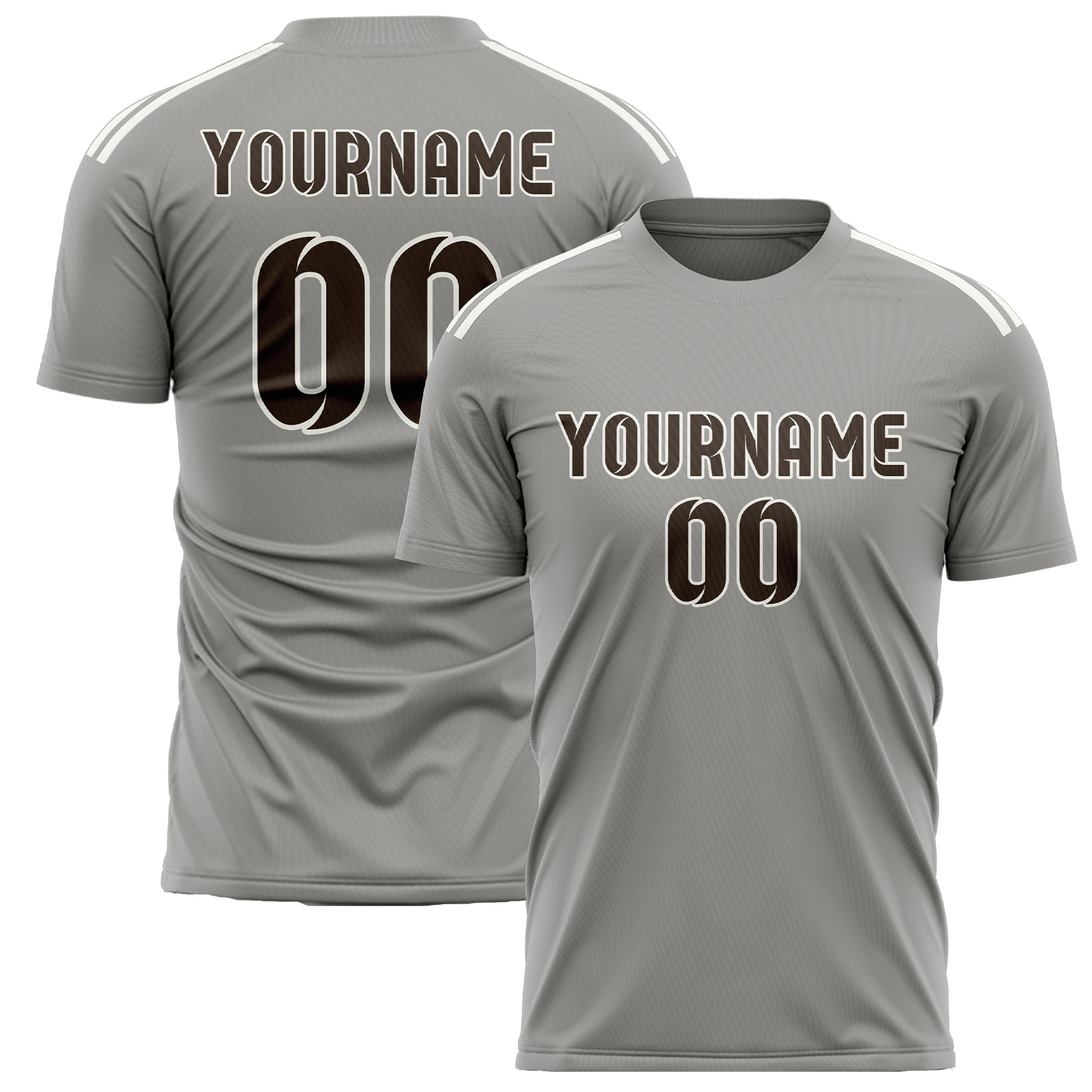Maillot de football personnalisé gris-brun