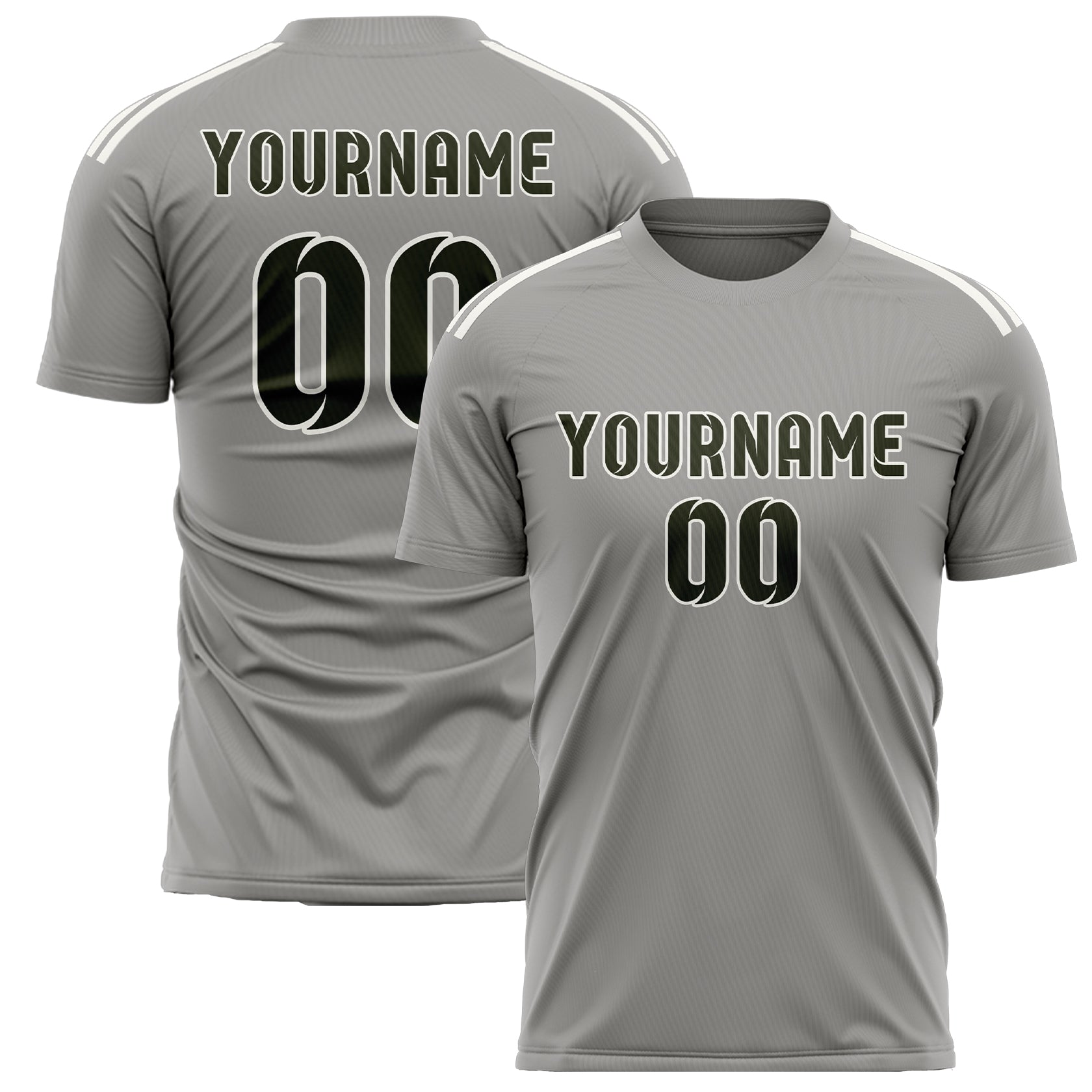 Maillot de football personnalisé gris olive