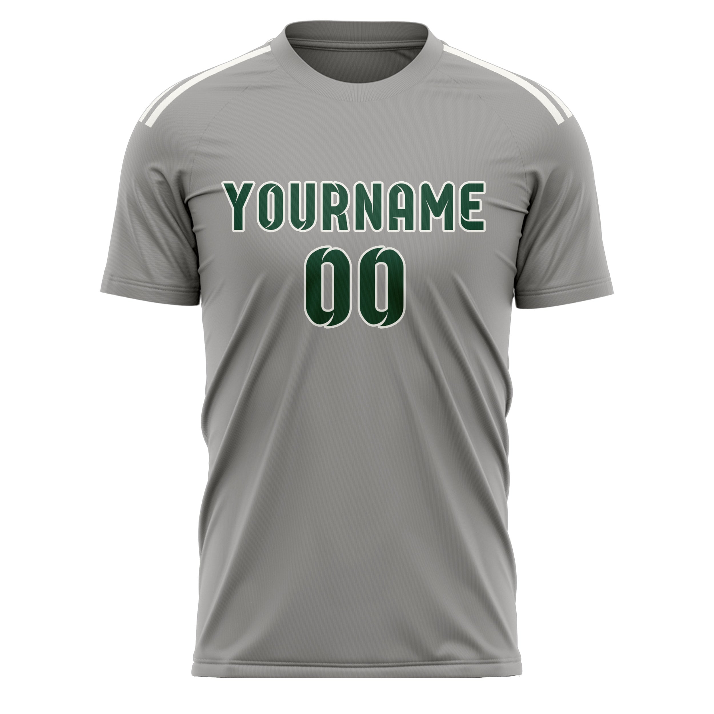 Maillot de football personnalisé gris et vert