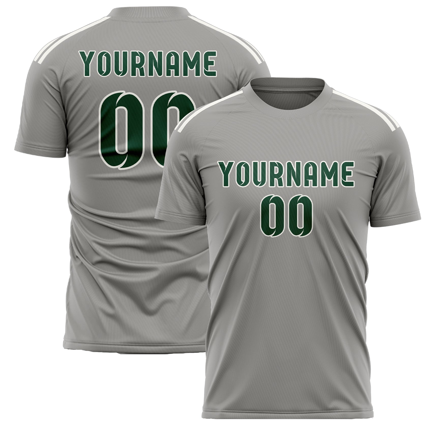 Maillot de football personnalisé gris et vert