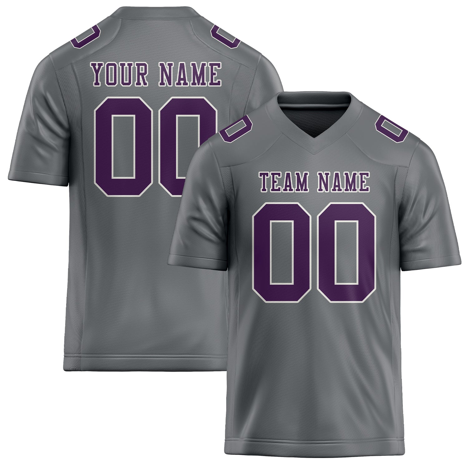 Maillot de football personnalisé gris et violet