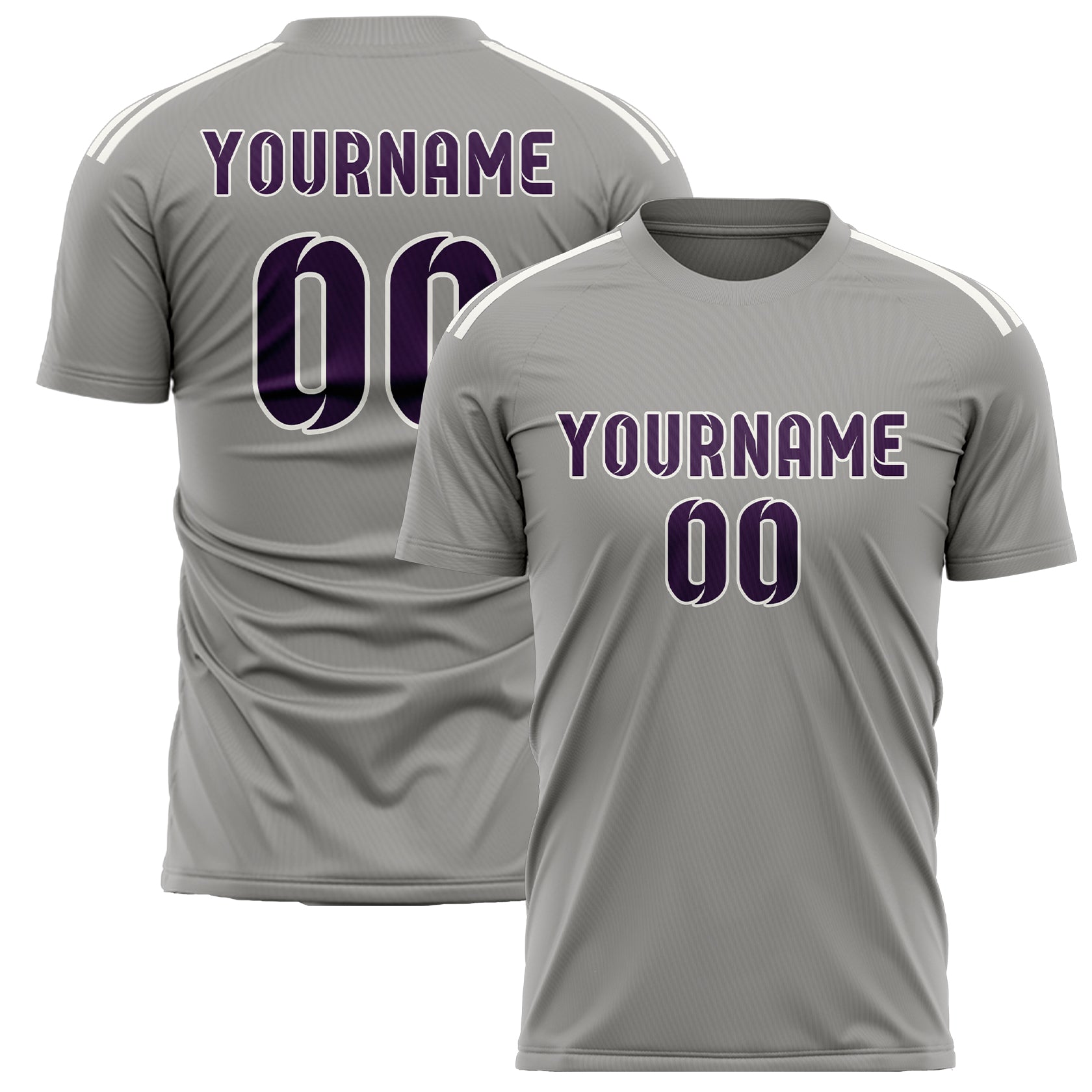 Maillot de football personnalisé gris et violet