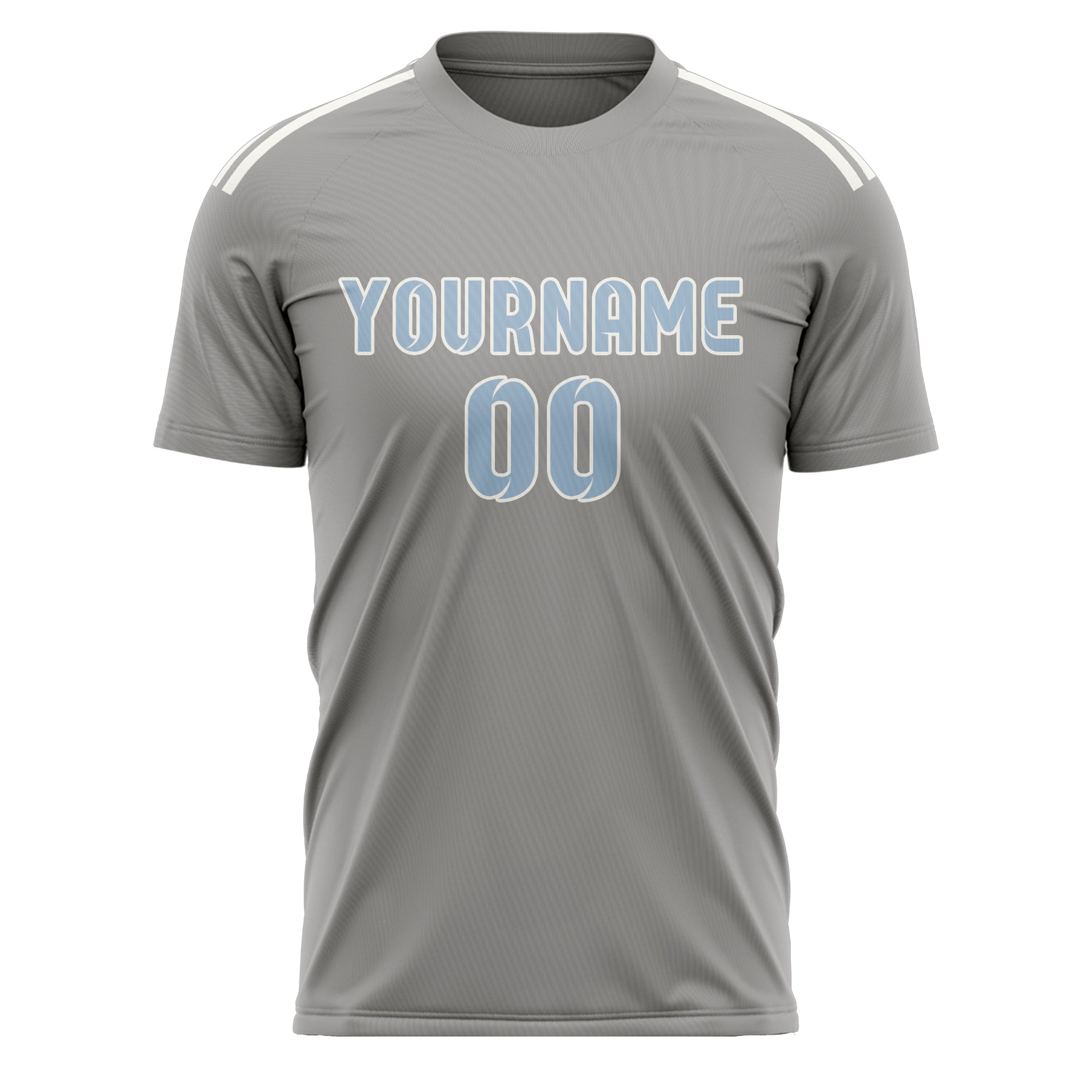 Maillot de football personnalisé gris et bleu clair