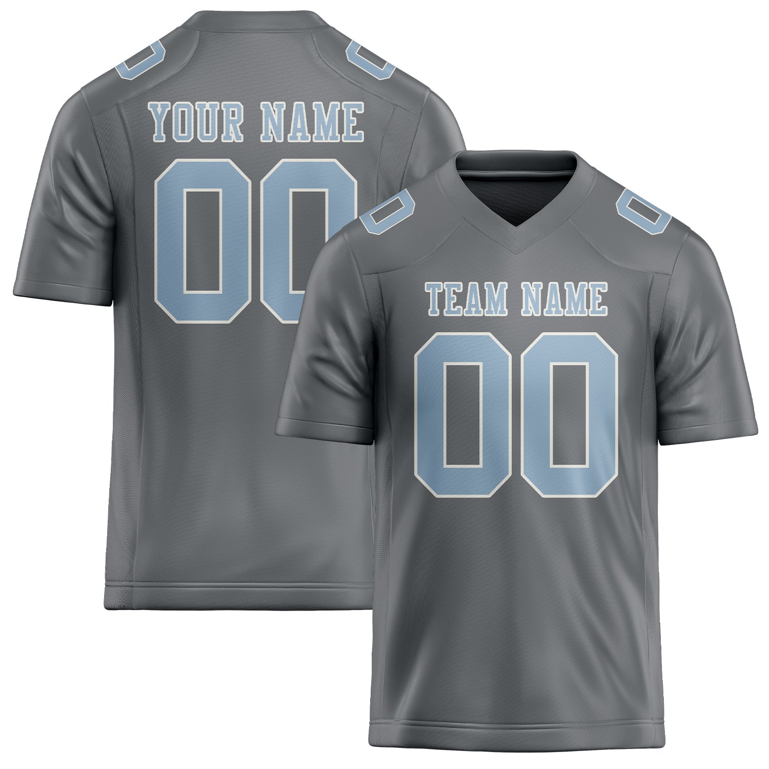 Maillot de football personnalisé gris et bleu clair
