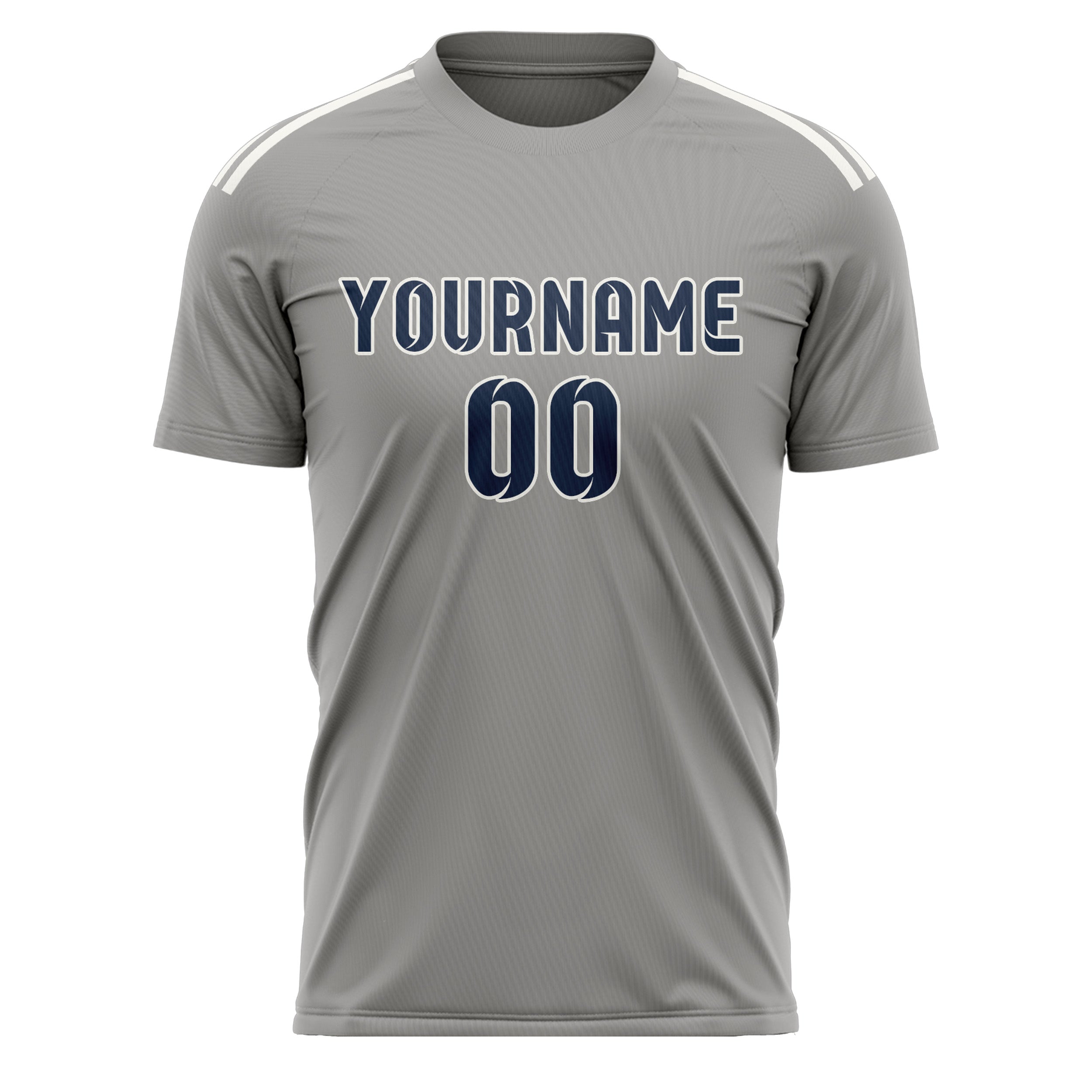 Maillot de football personnalisé gris et bleu