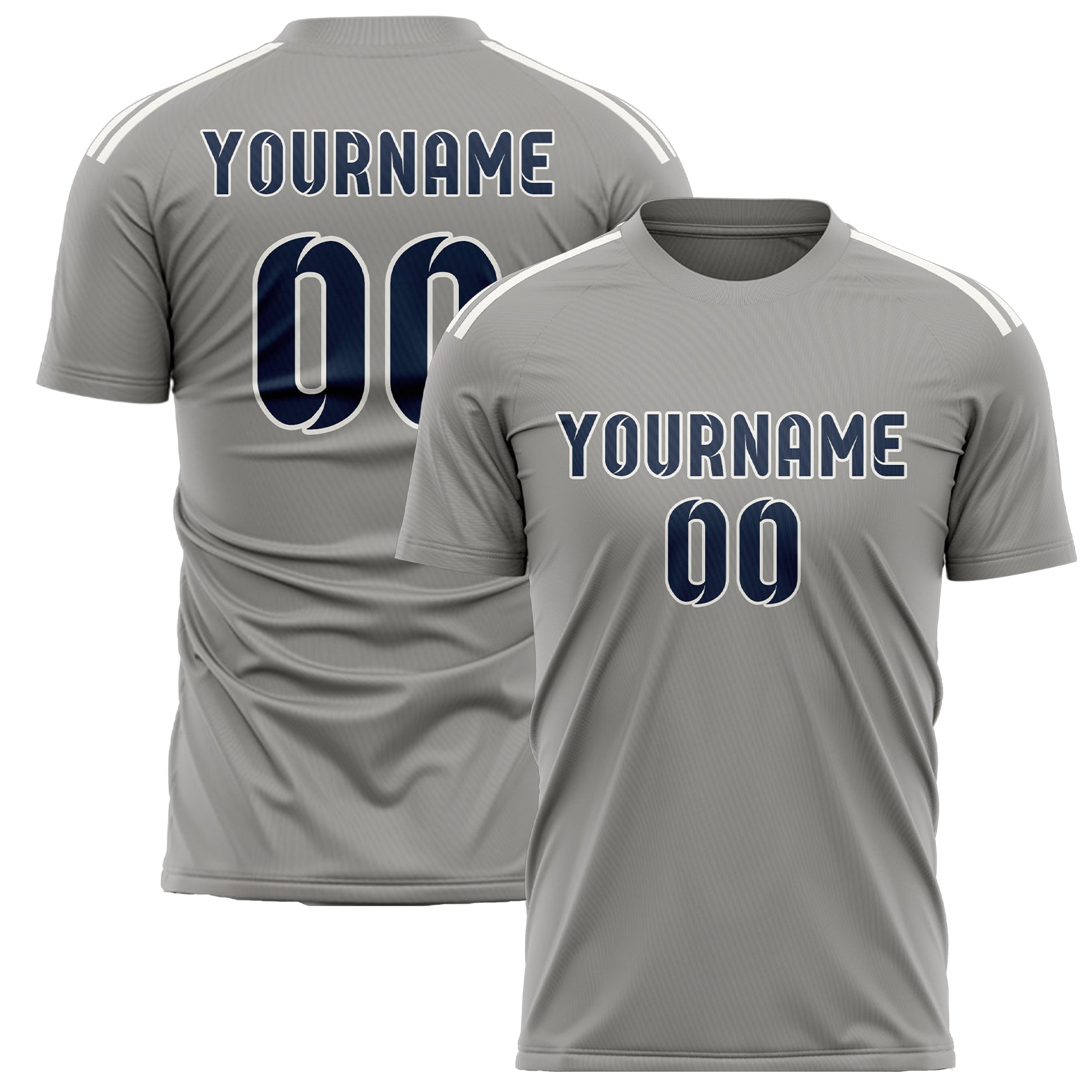 Maillot de football personnalisé gris et bleu