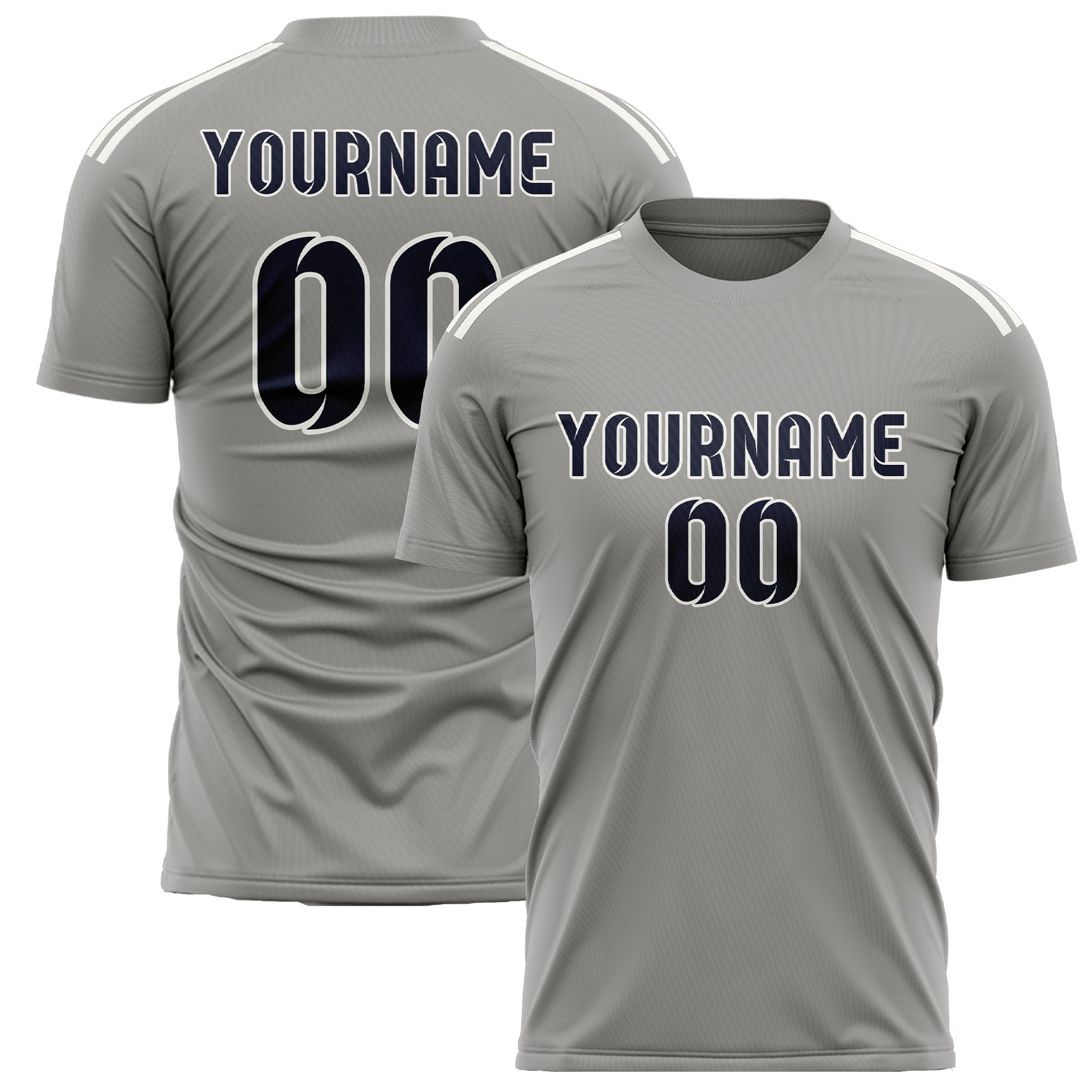 Maillot de football personnalisé gris marine