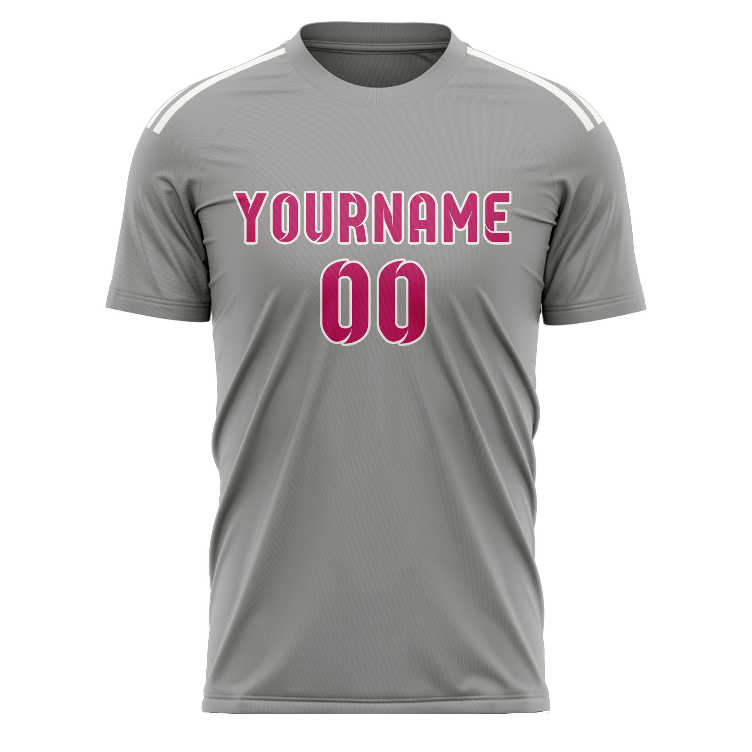 Maillot de football personnalisé gris et rose