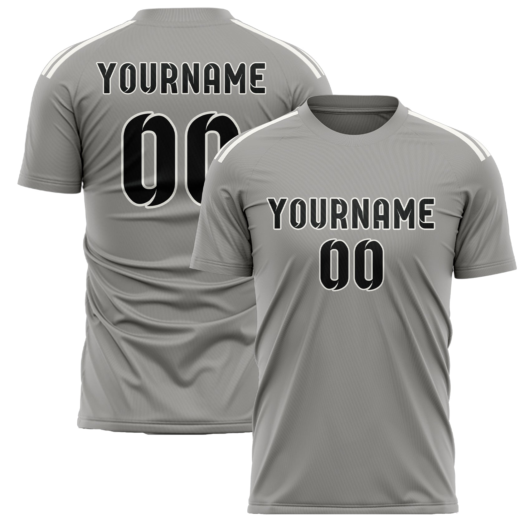 Maillot de football personnalisé gris et noir