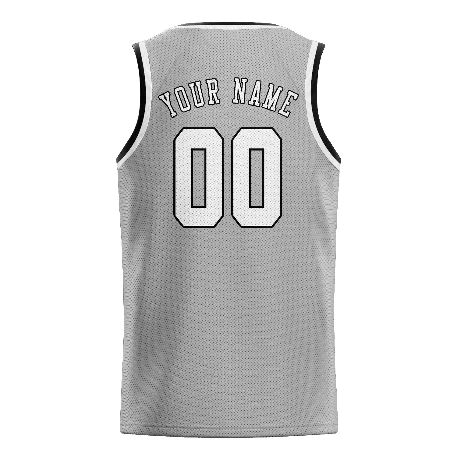 Maillot de basketball gris et blanc personnalisé