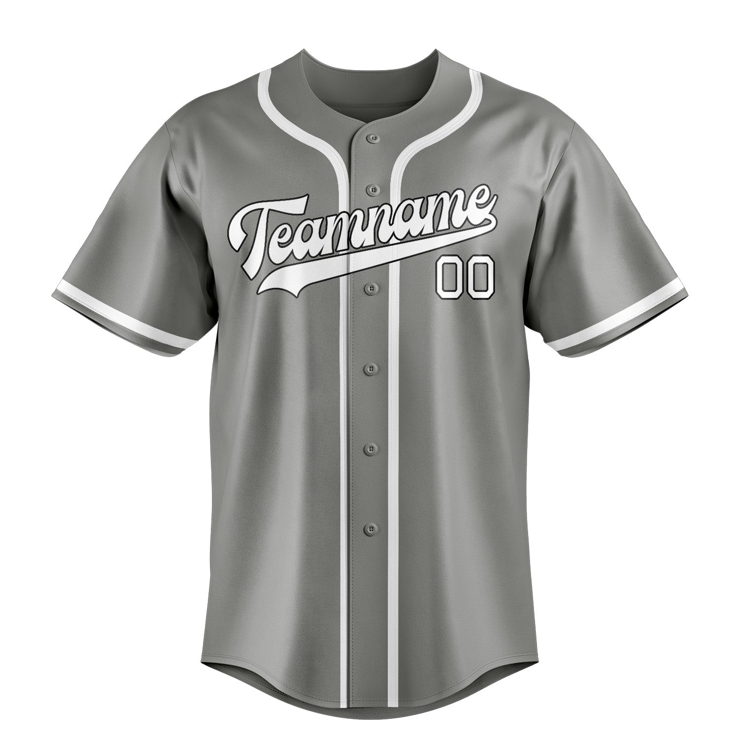 Maillot de baseball gris et blanc personnalisé