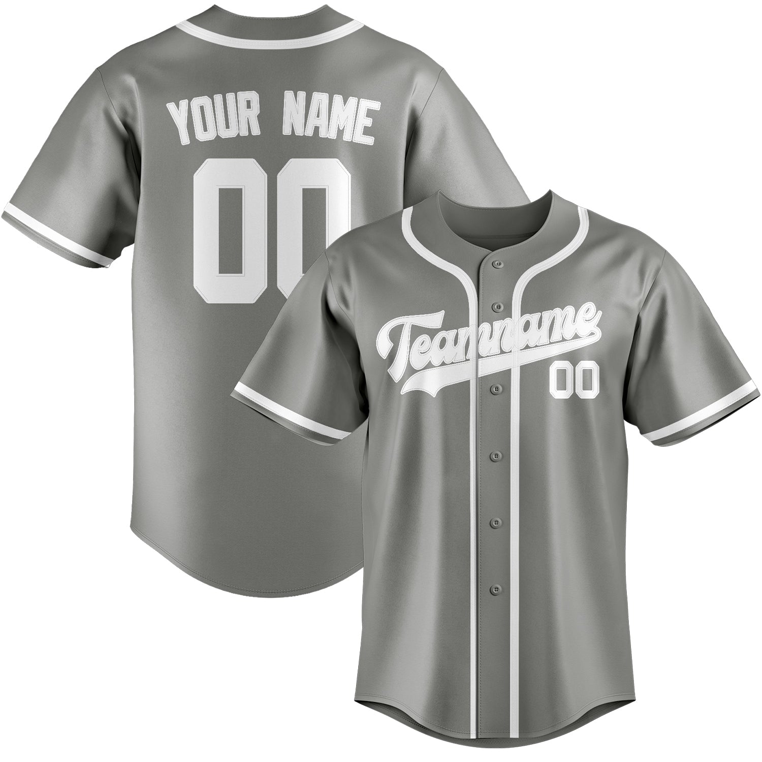 Maillot de baseball gris et blanc personnalisé
