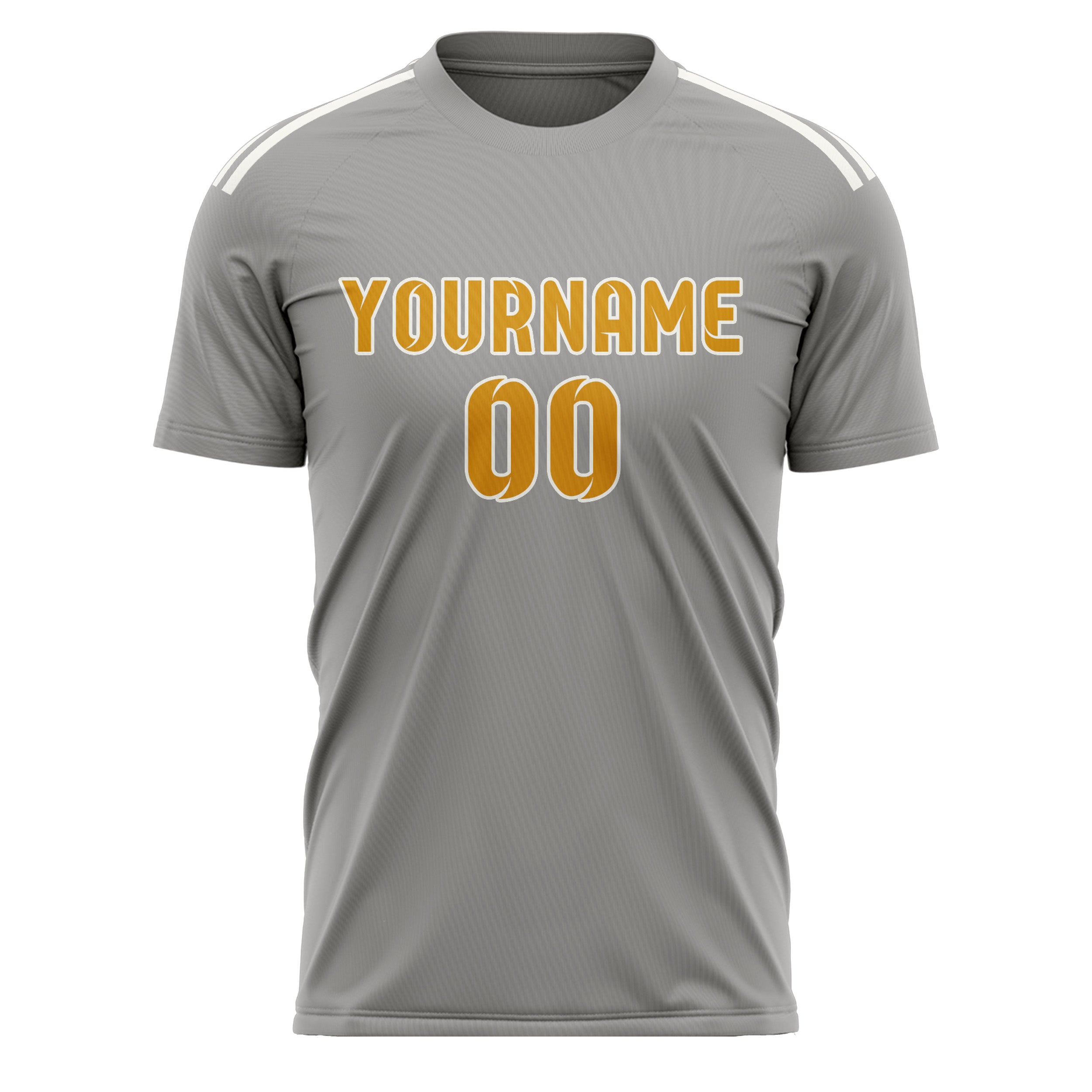 Maillot de football personnalisé gris et jaune