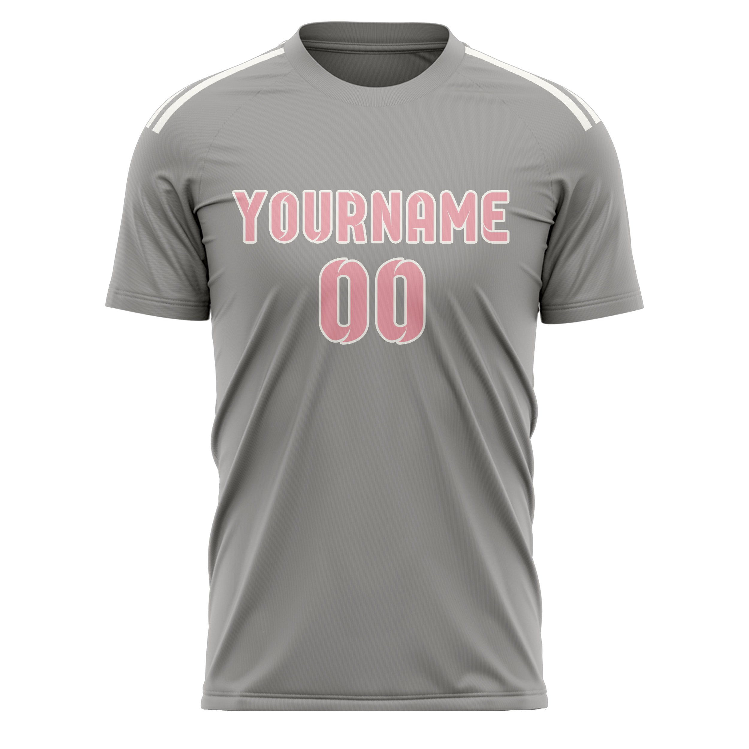 Maillot de football personnalisé gris et rose clair