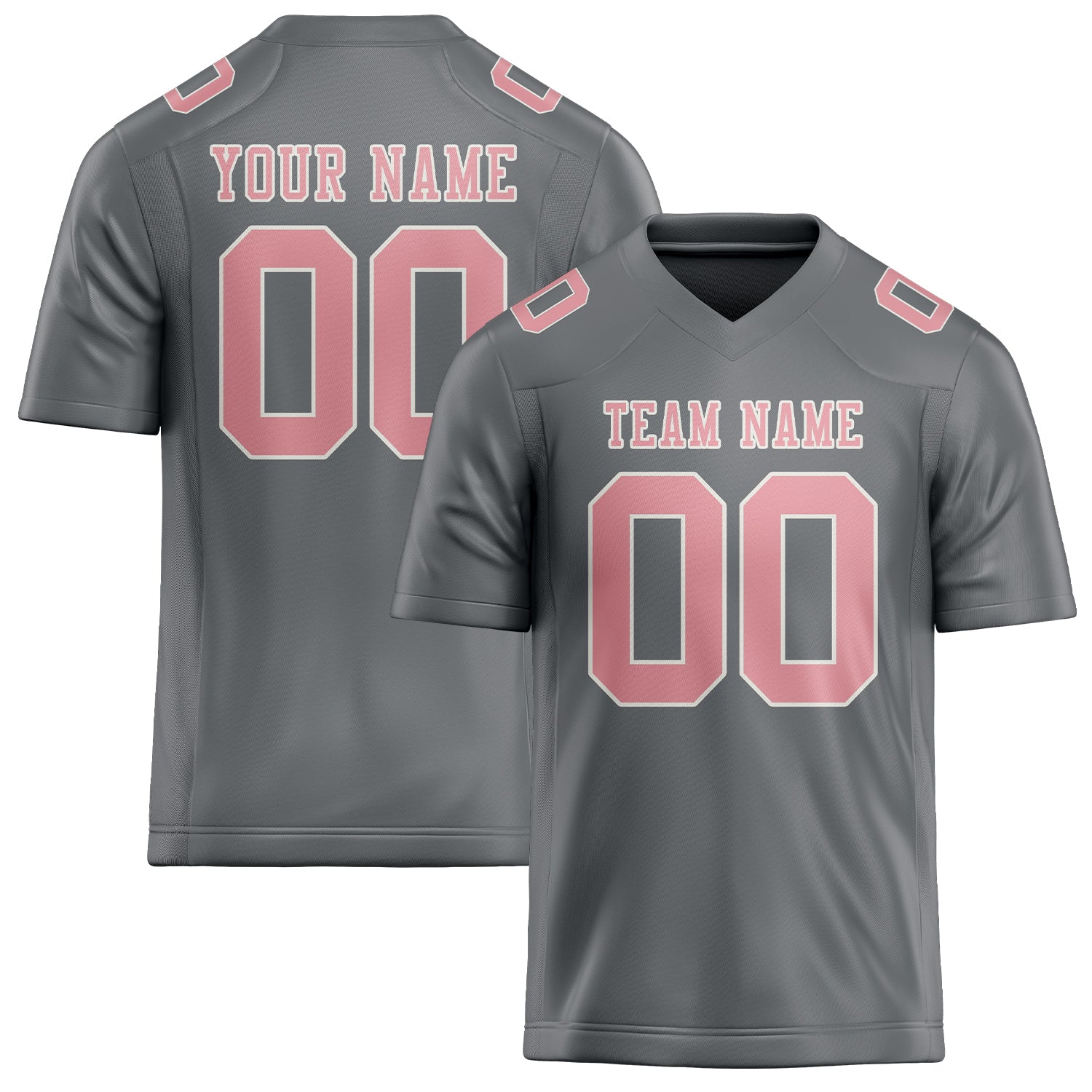 Maillot de football personnalisé gris et rose clair
