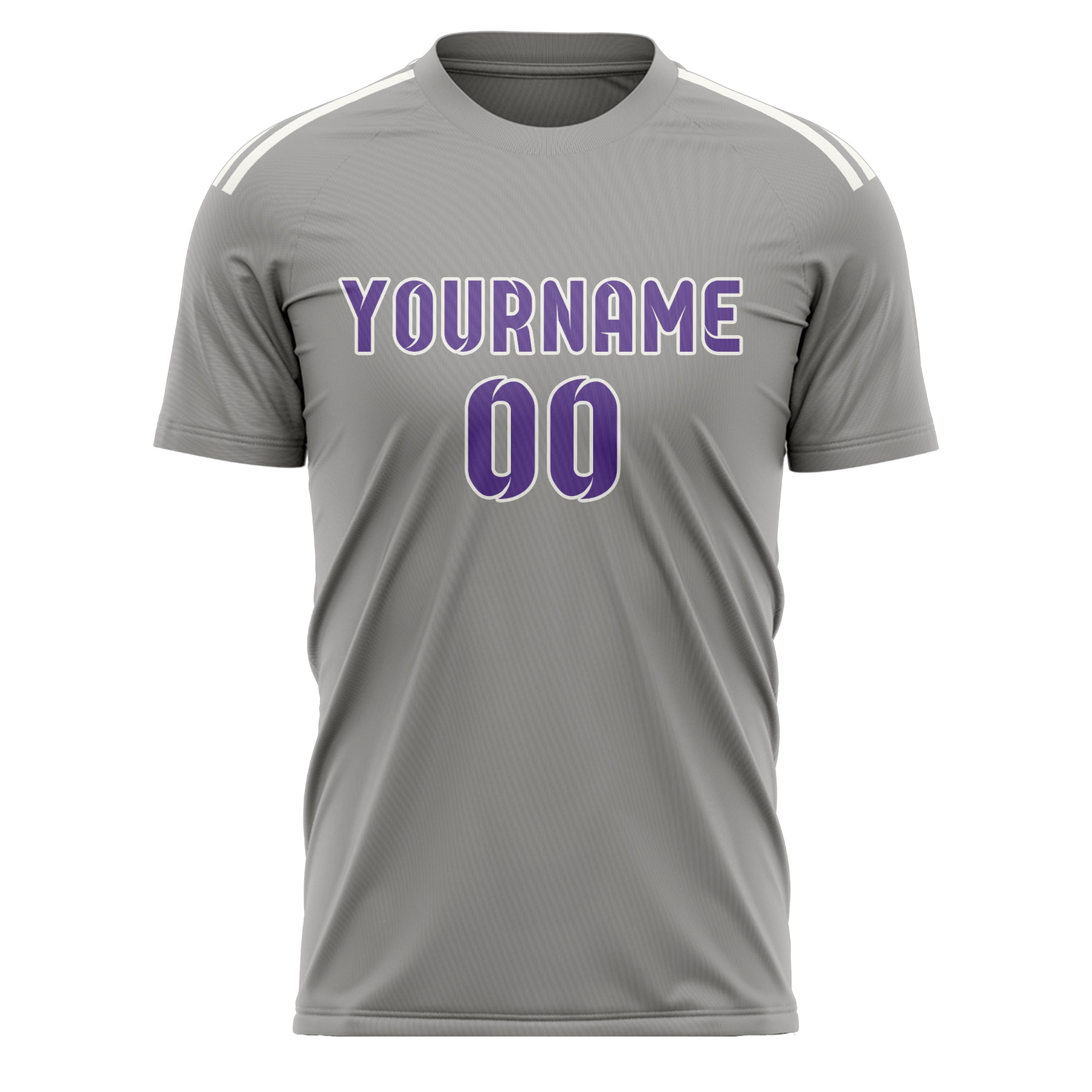 Maillot de football personnalisé gris clair/violet clair