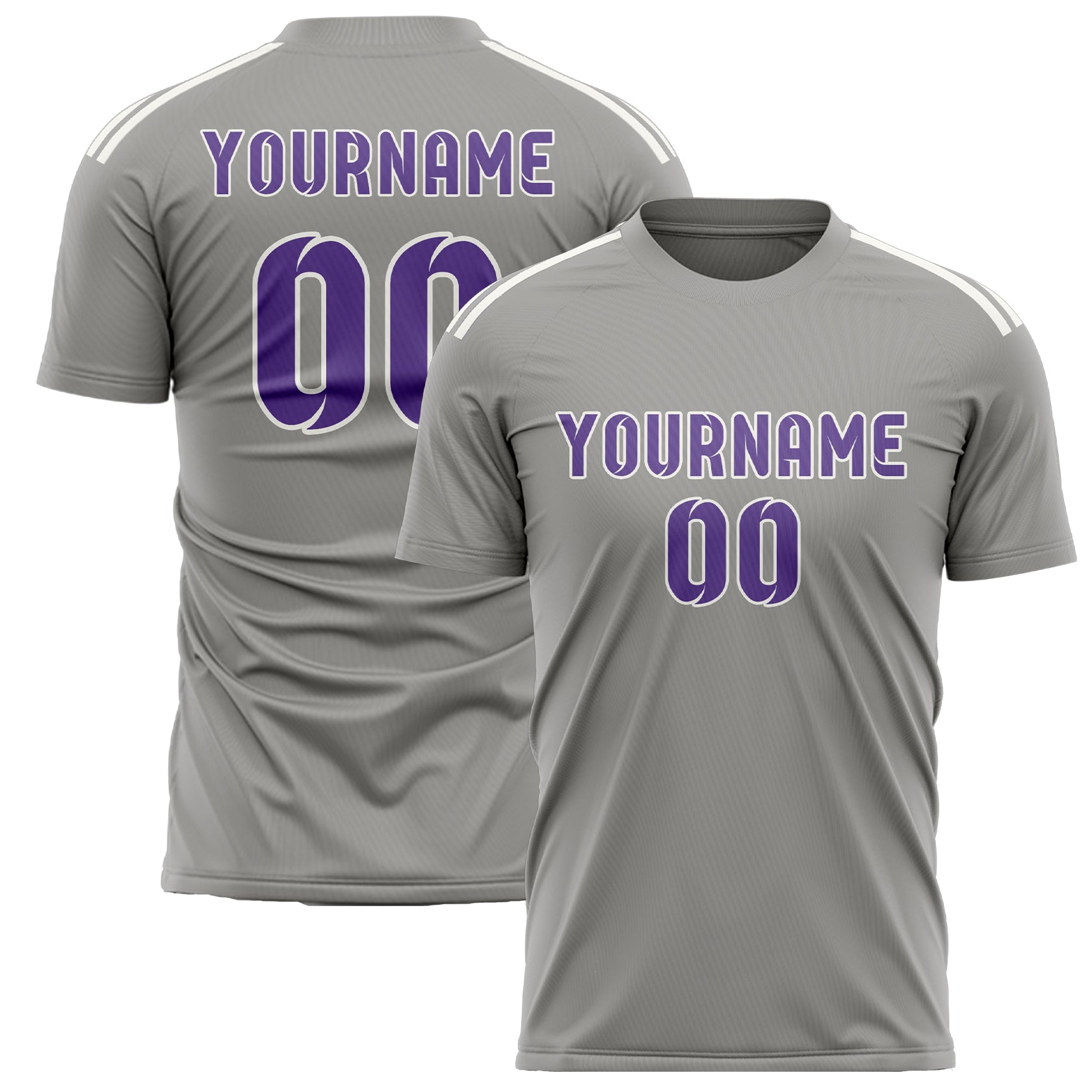 Maillot de football personnalisé gris clair/violet clair