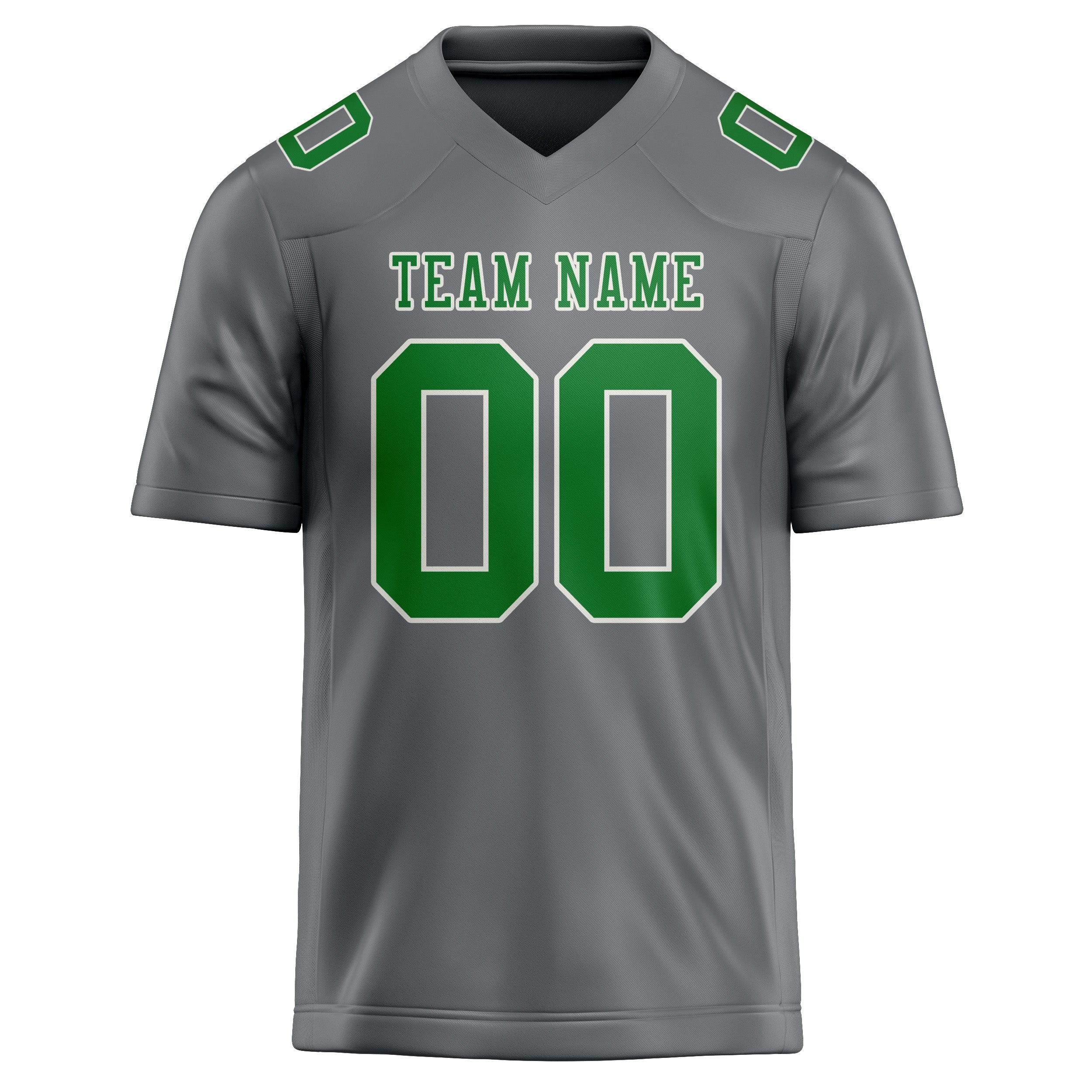 Maillot de football personnalisé gris et vert émeraude