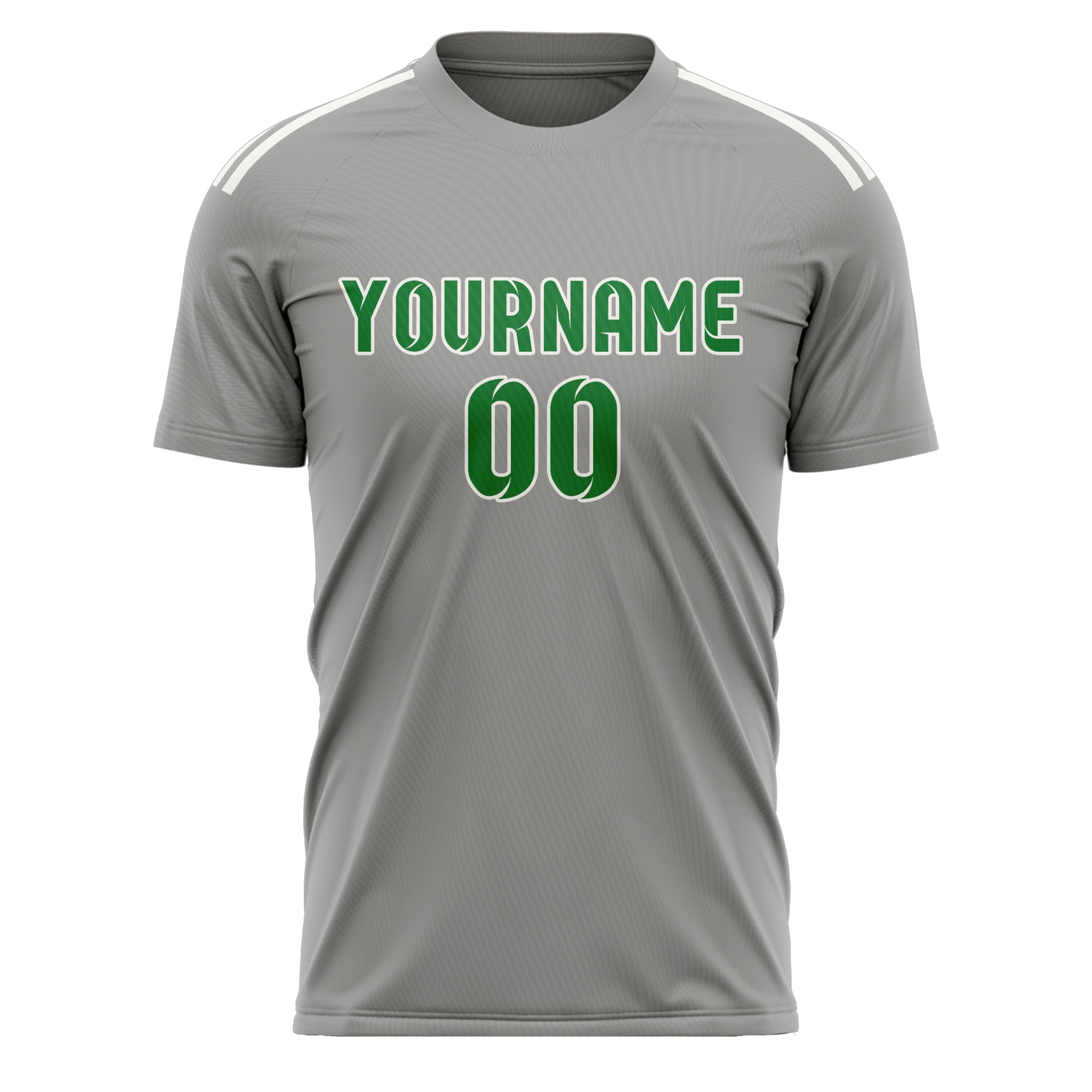 Maillot de football personnalisé gris et vert émeraude