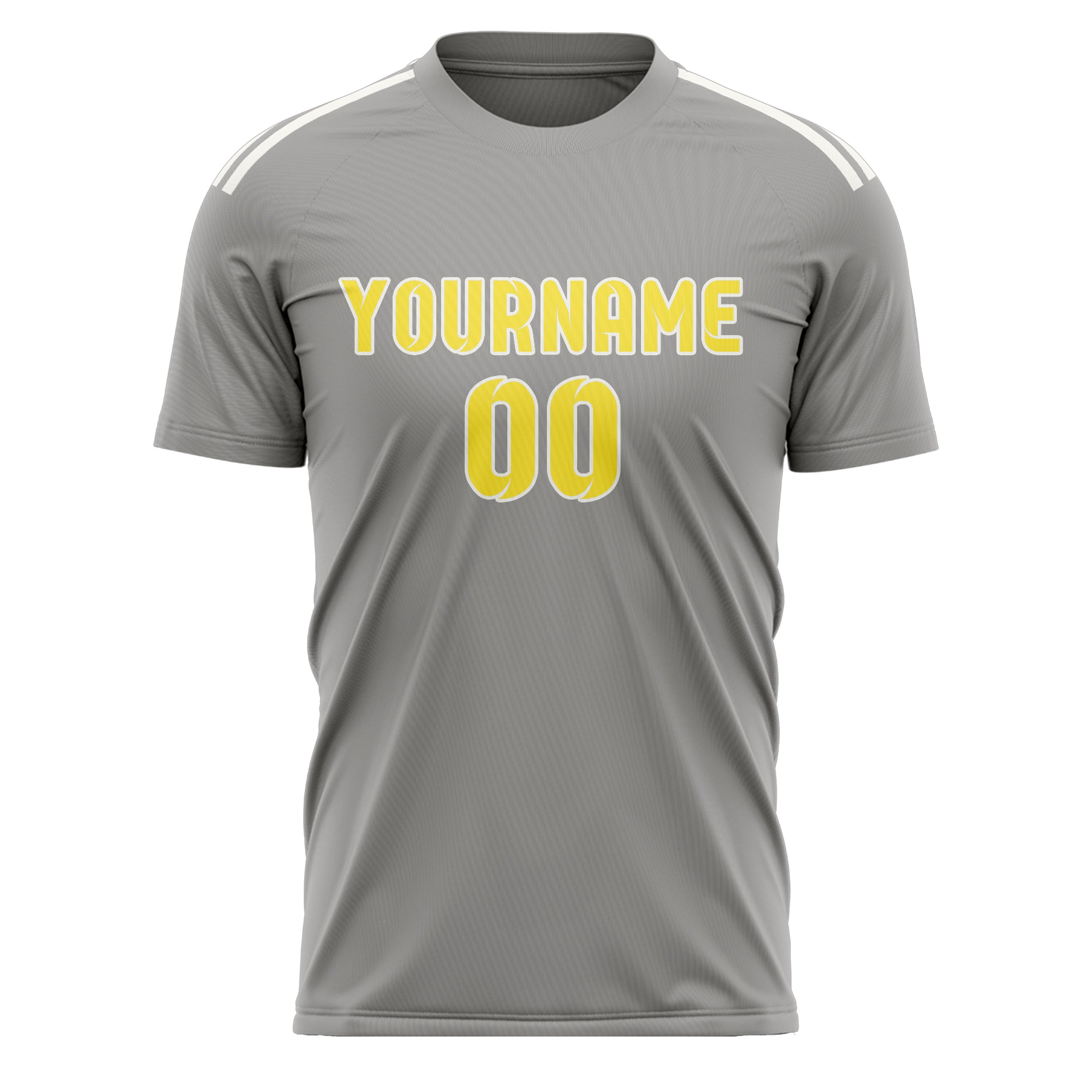 Maillot de football personnalisé gris clair et jaune clair
