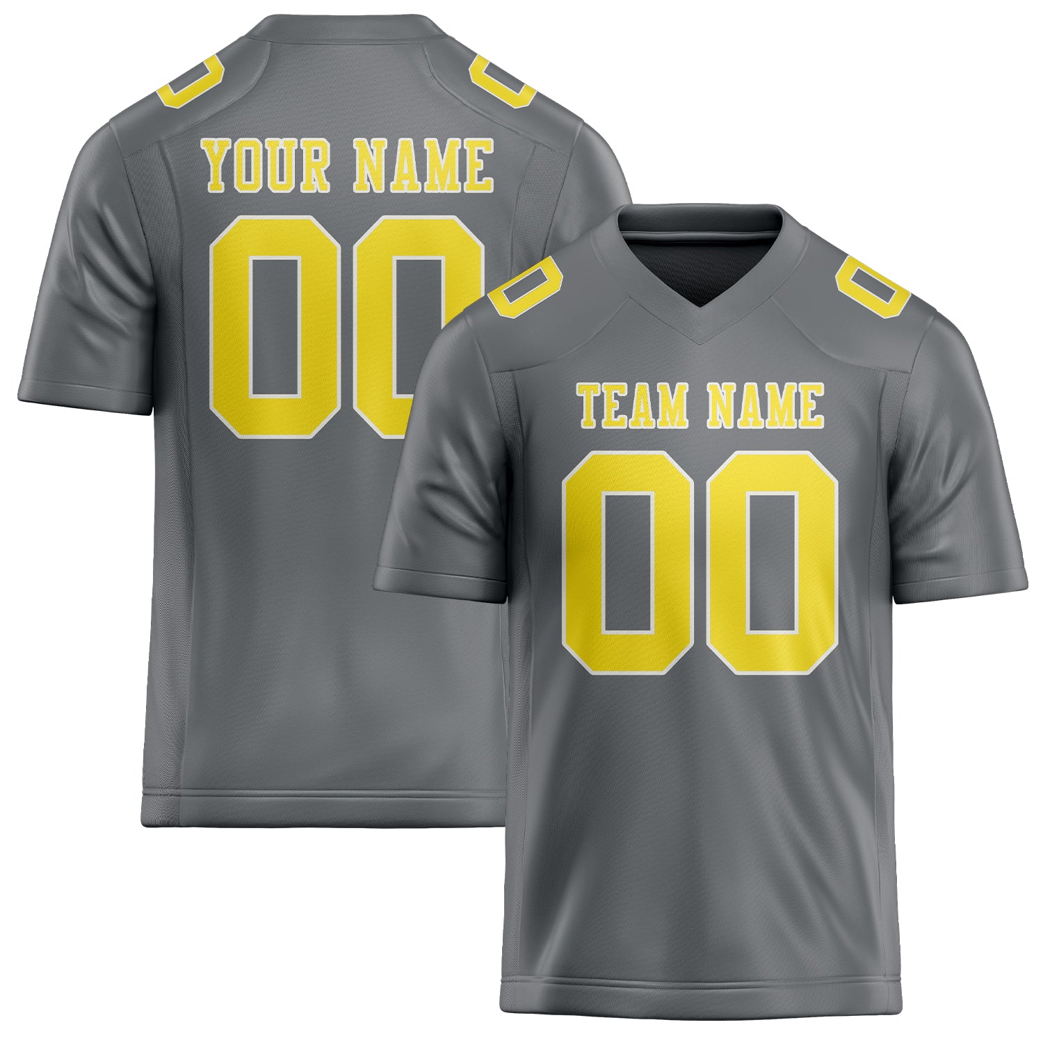 Maillot de football personnalisé gris clair et jaune clair