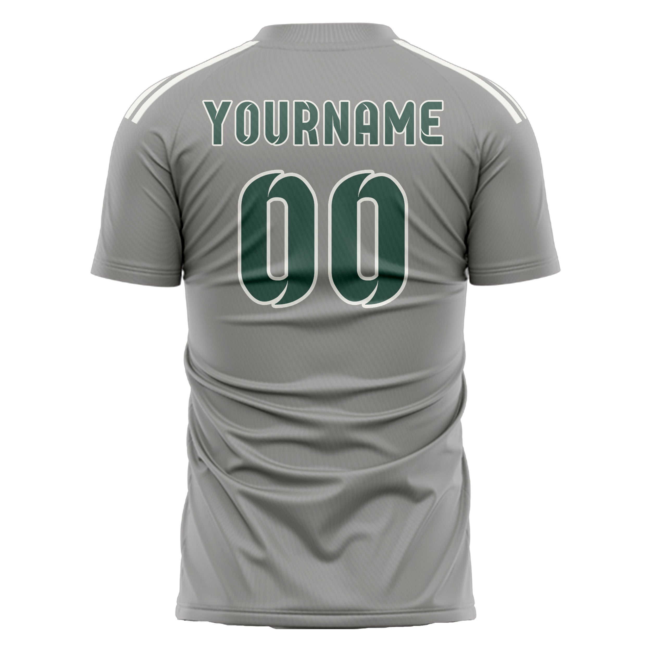 Maillot de football personnalisé gris, bleu et vert